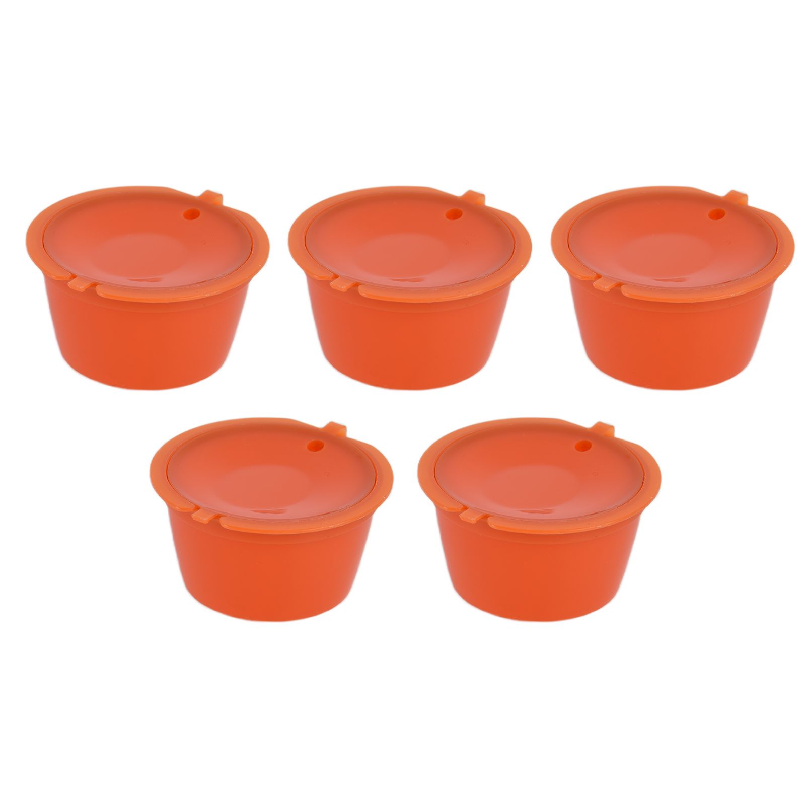 5Pcs 50ml Coffee Capsule Reusable Coffee Filter Cup with Spoon for DOLCE GUSTO Coffee MachineOrange - Image 4