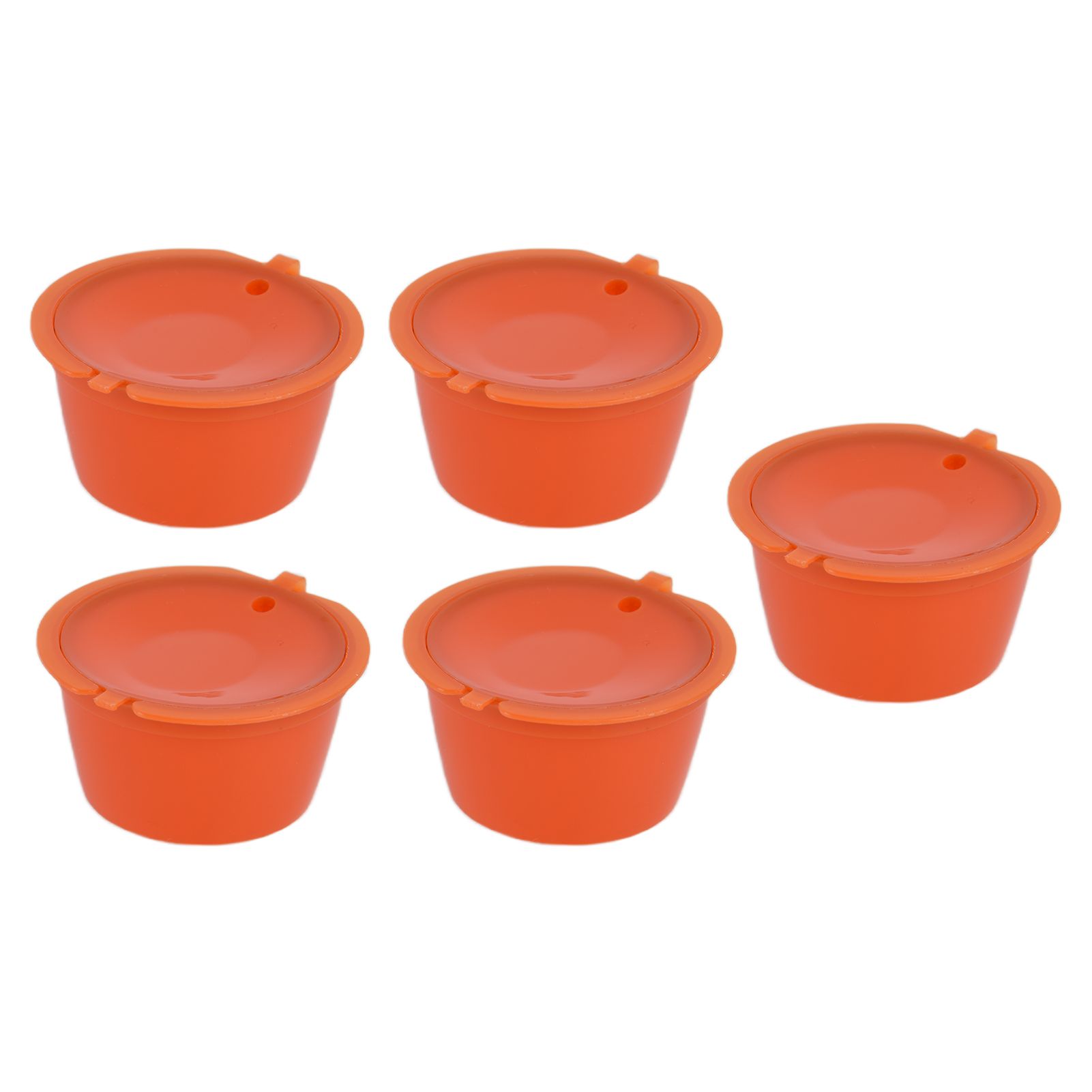 5Pcs 50ml Coffee Capsule Reusable Coffee Filter Cup with Spoon for DOLCE GUSTO Coffee MachineOrange - Image 5