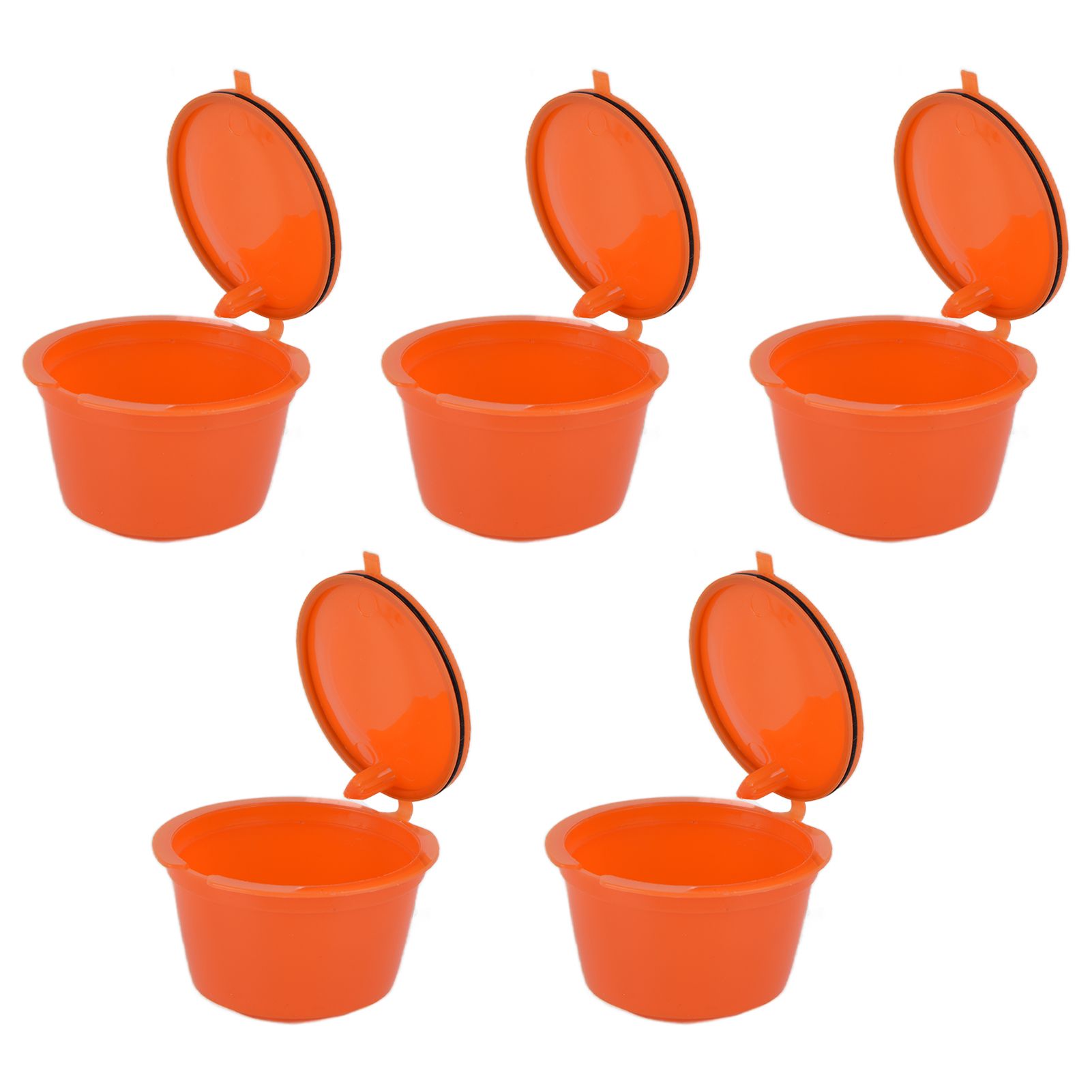 5Pcs 50ml Coffee Capsule Reusable Coffee Filter Cup with Spoon for DOLCE GUSTO Coffee MachineOrange - Image 6