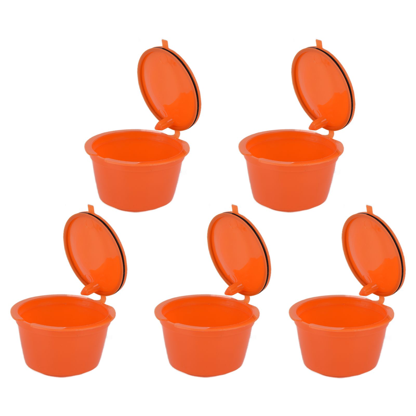 5Pcs 50ml Coffee Capsule Reusable Coffee Filter Cup with Spoon for DOLCE GUSTO Coffee MachineOrange - Image 7