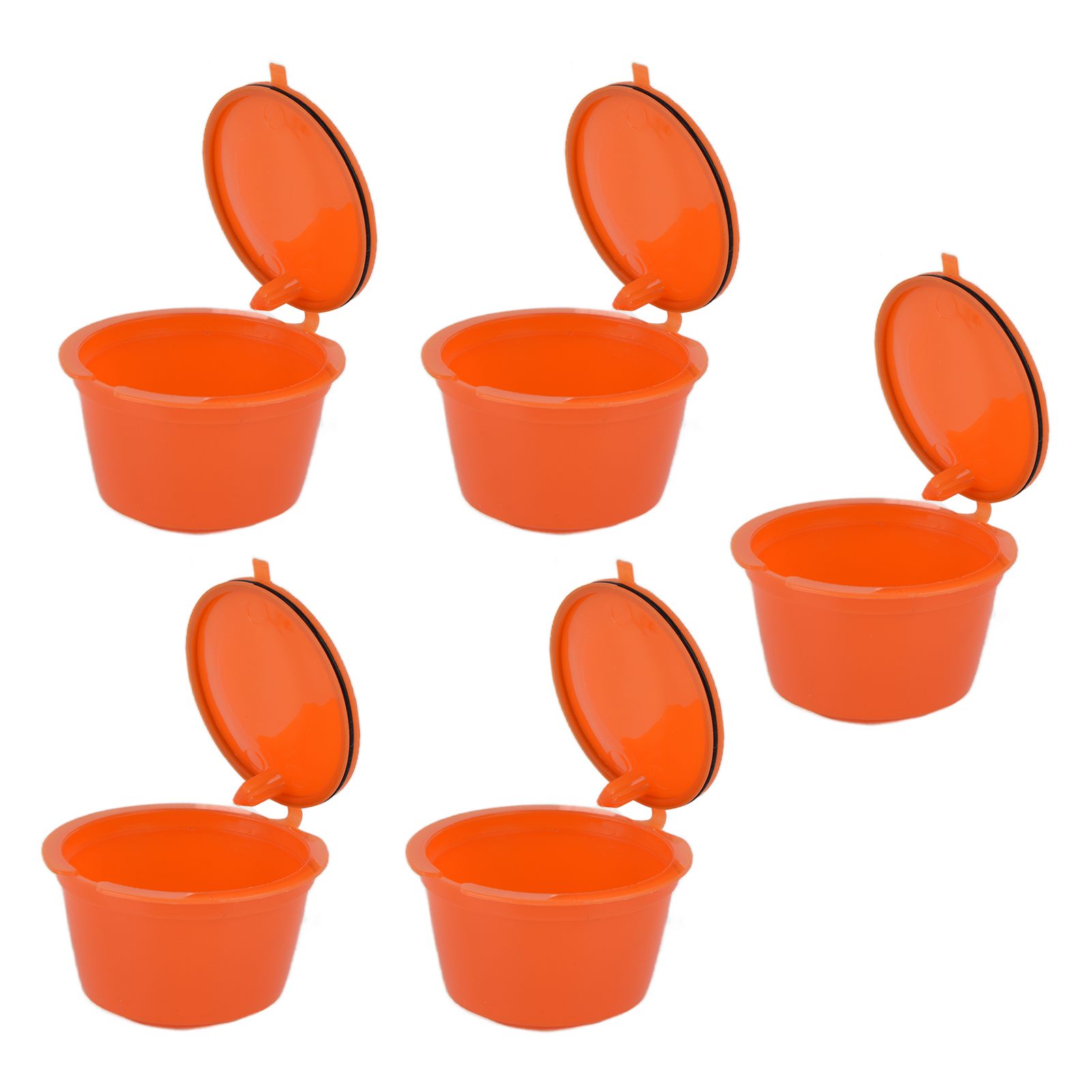 5Pcs 50ml Coffee Capsule Reusable Coffee Filter Cup with Spoon for DOLCE GUSTO Coffee MachineOrange - Image 8