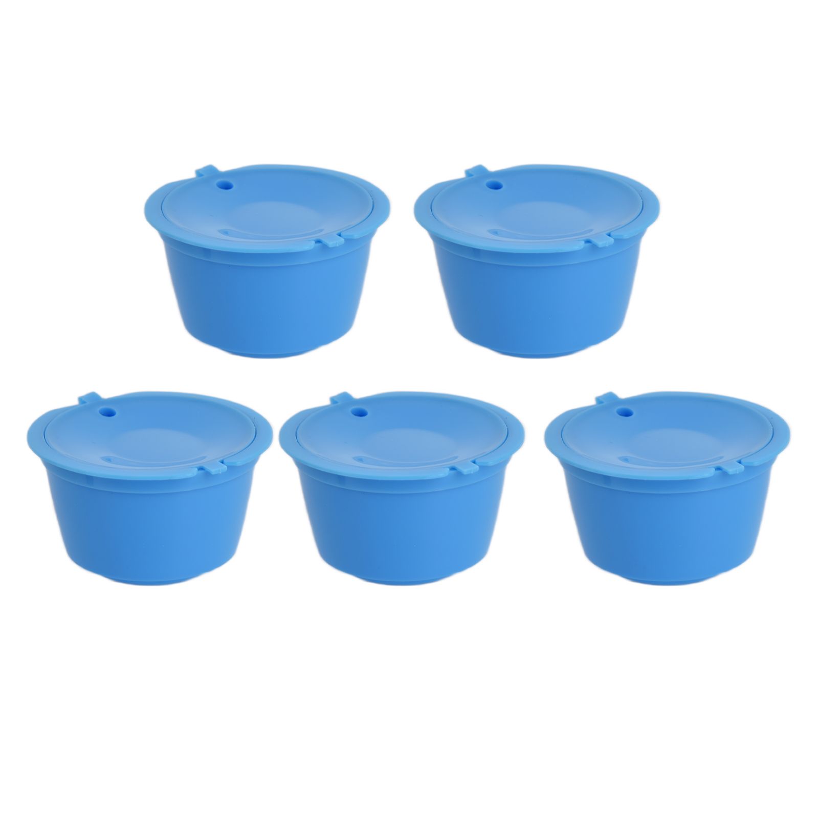 5Pcs 50ml Coffee Capsule Reusable Coffee Filter Cup with Spoon for DOLCE GUSTO Coffee MachineBlue - Image 3