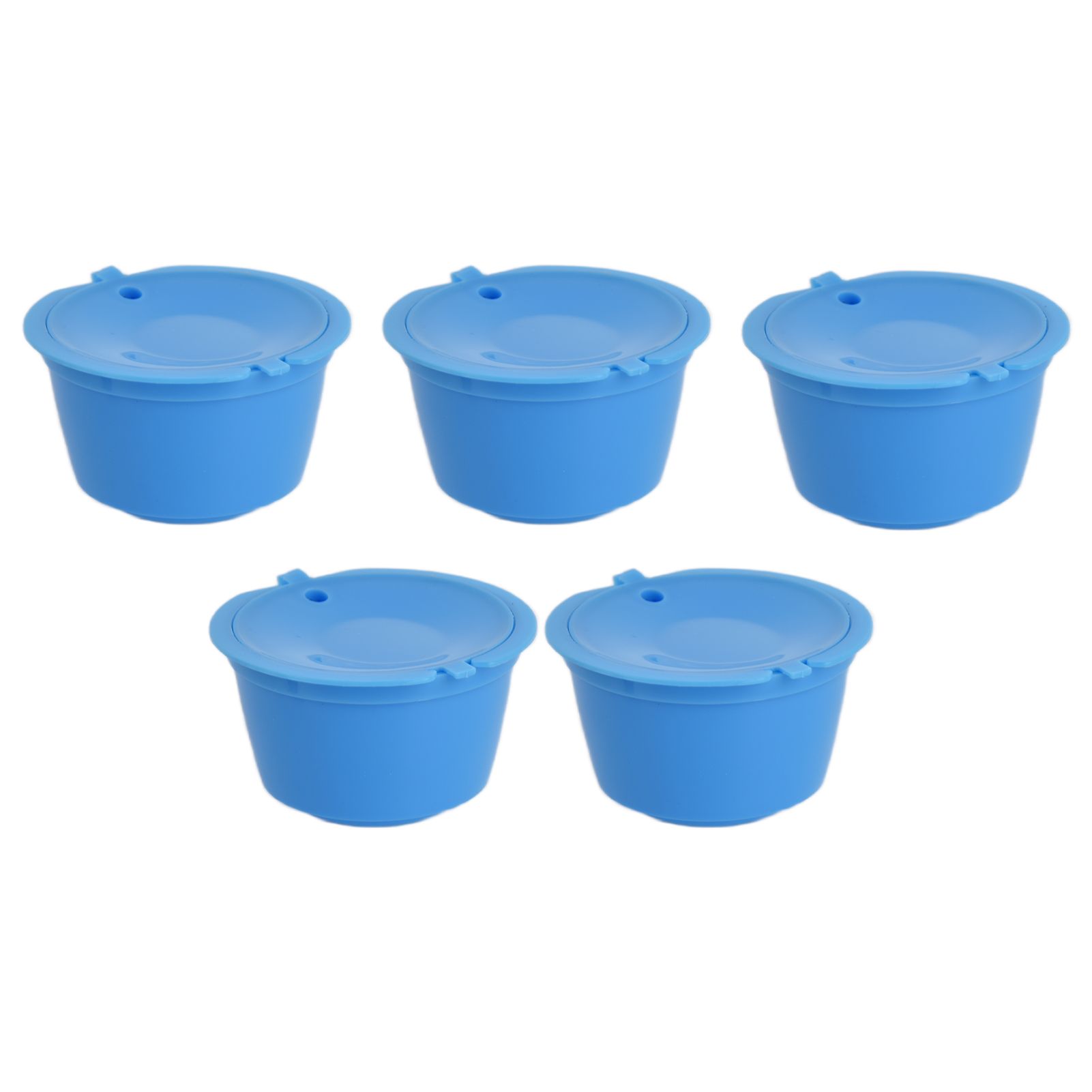 5Pcs 50ml Coffee Capsule Reusable Coffee Filter Cup with Spoon for DOLCE GUSTO Coffee MachineBlue - Image 4
