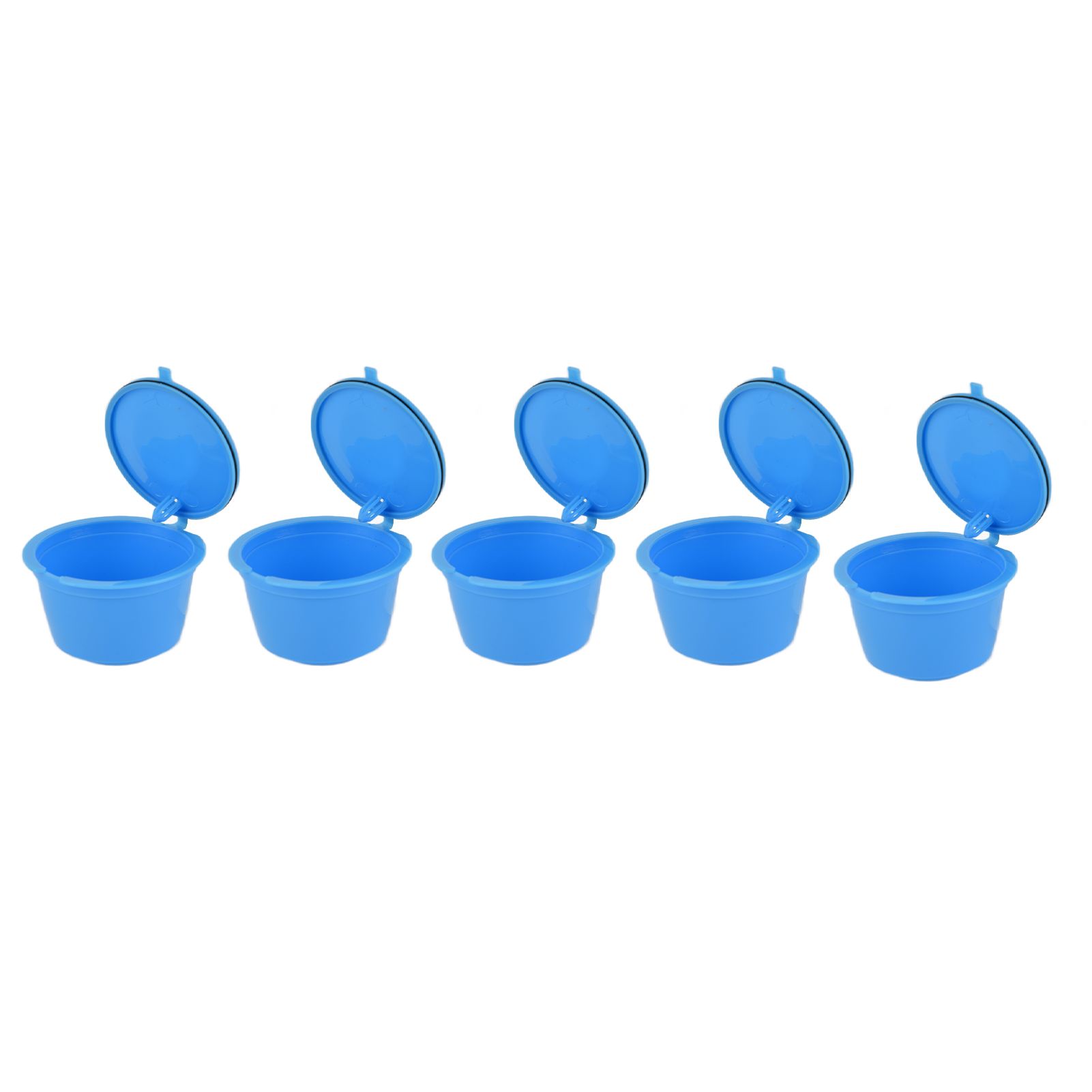 5Pcs 50ml Coffee Capsule Reusable Coffee Filter Cup with Spoon for DOLCE GUSTO Coffee MachineBlue - Image 6