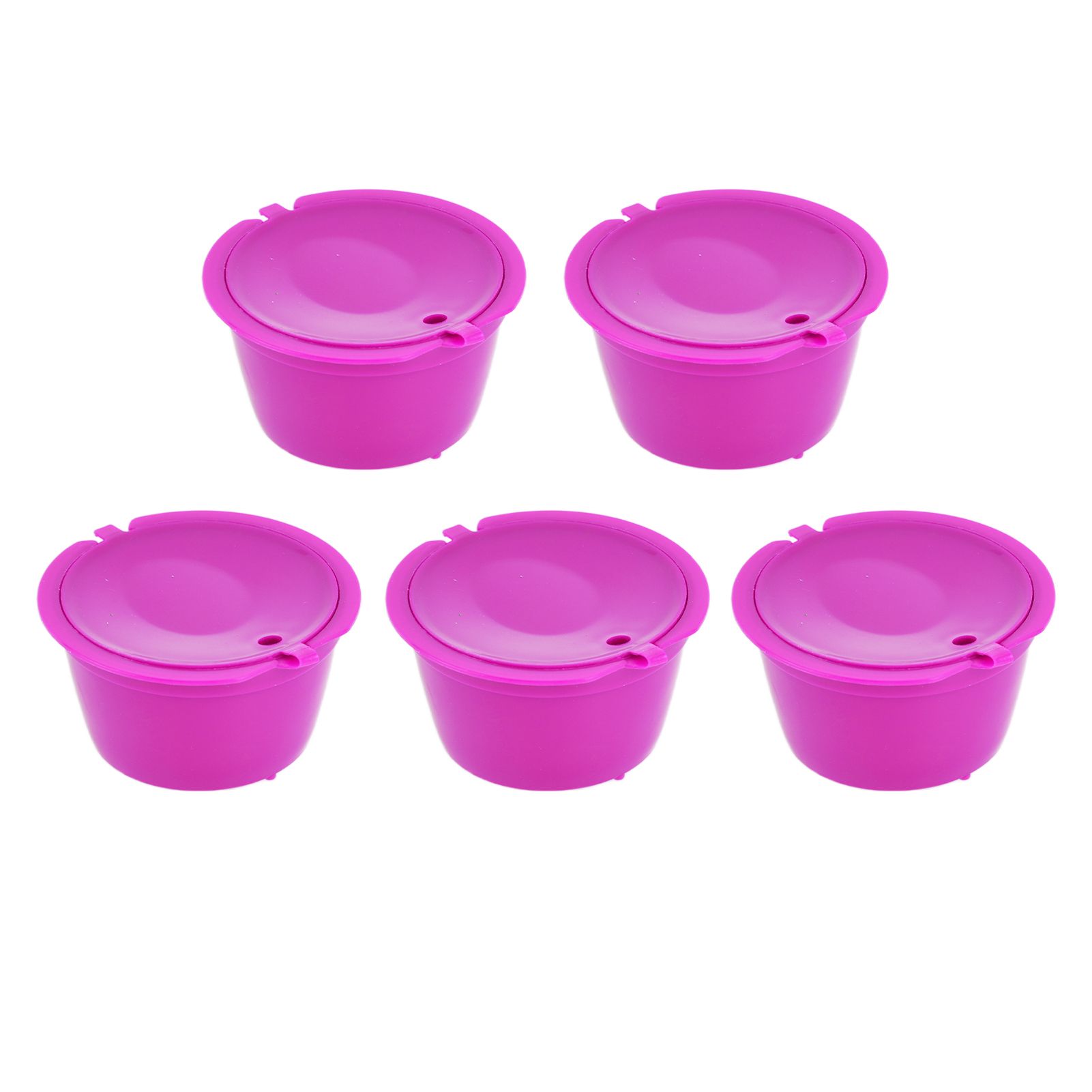 5Pcs 50ml Coffee Capsule Reusable Coffee Filter Cup with Spoon for DOLCE GUSTO Coffee MachineRose Red - Image 3