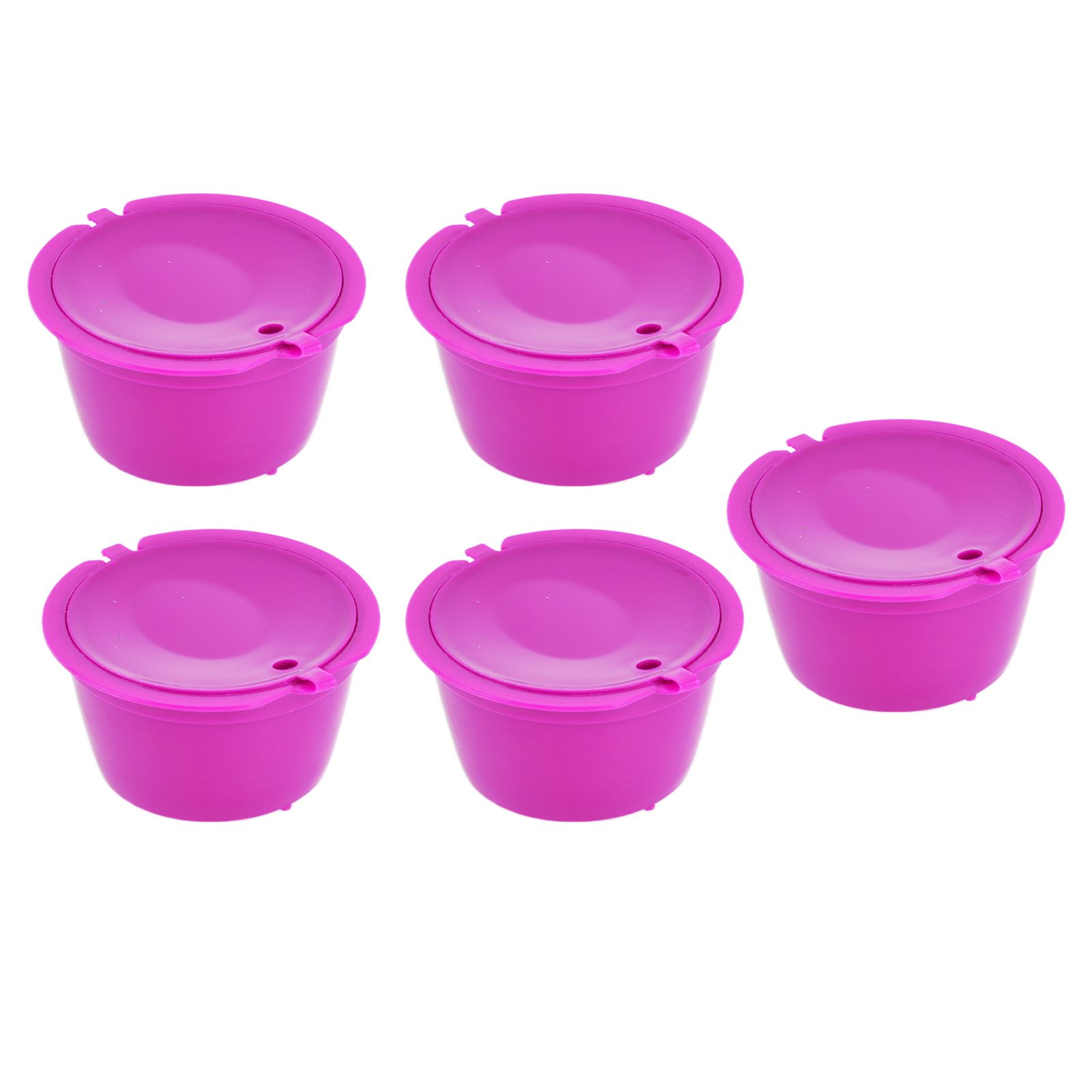 5Pcs 50ml Coffee Capsule Reusable Coffee Filter Cup with Spoon for DOLCE GUSTO Coffee MachineRose Red - Image 4