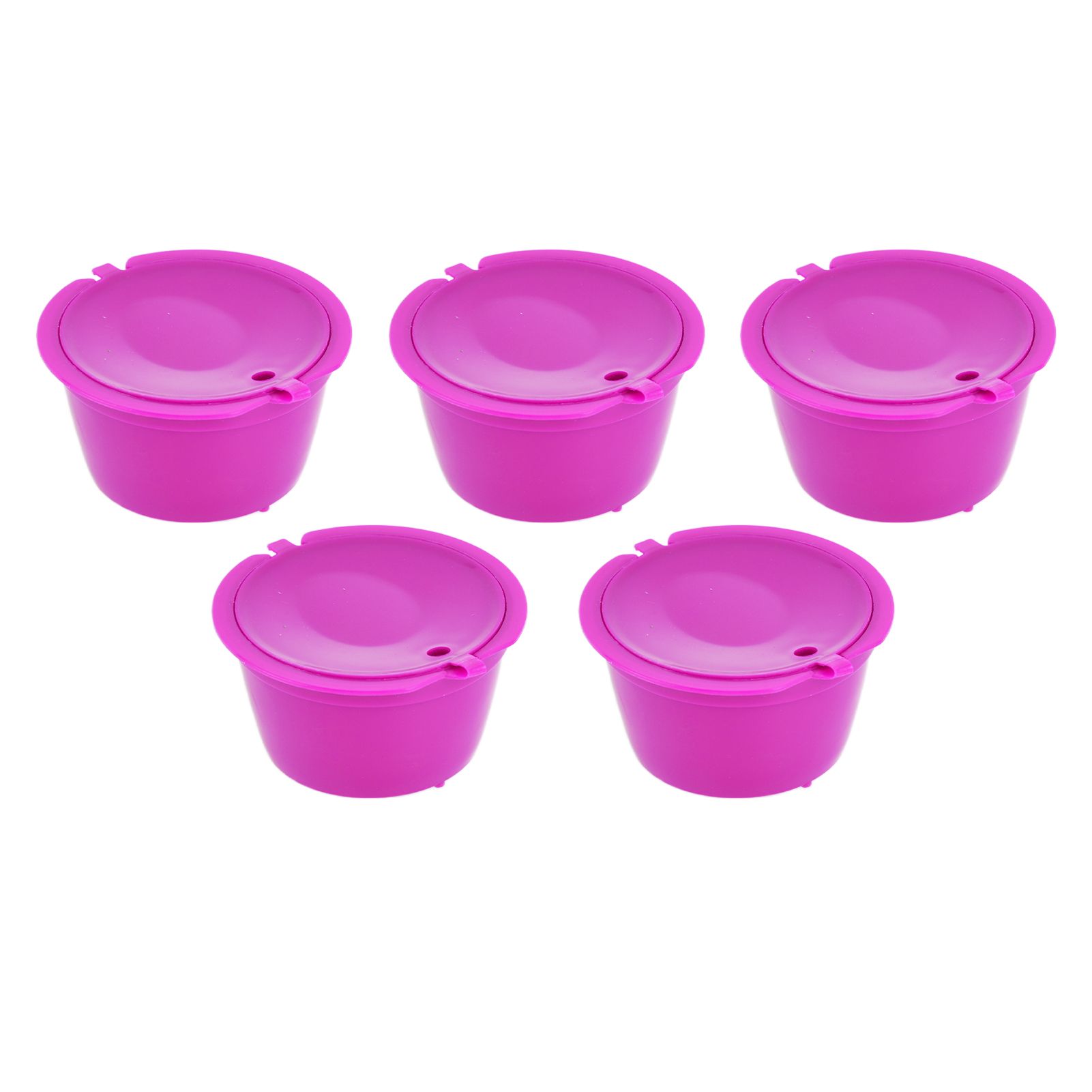 5Pcs 50ml Coffee Capsule Reusable Coffee Filter Cup with Spoon for DOLCE GUSTO Coffee MachineRose Red - Image 5