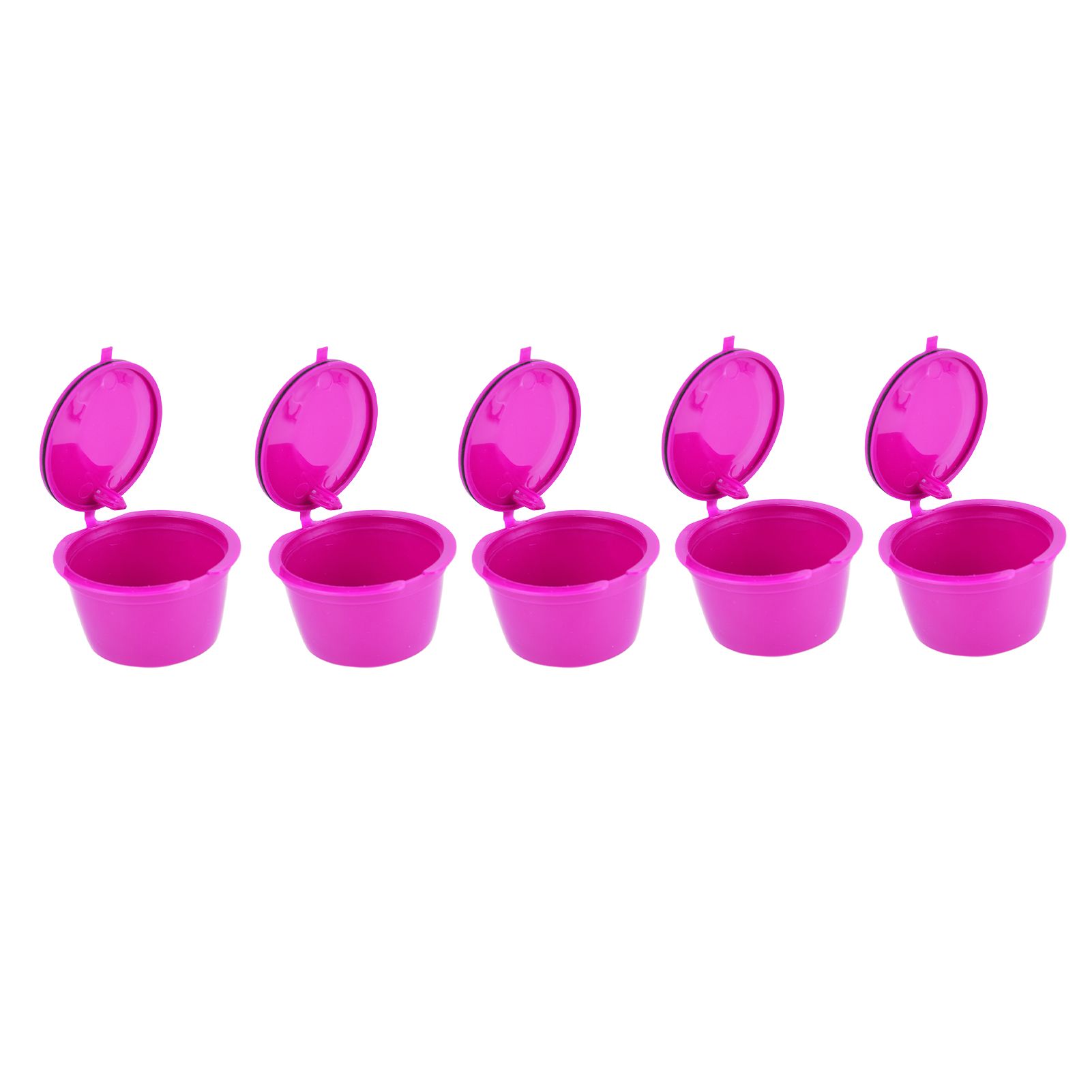 5Pcs 50ml Coffee Capsule Reusable Coffee Filter Cup with Spoon for DOLCE GUSTO Coffee MachineRose Red - Image 6