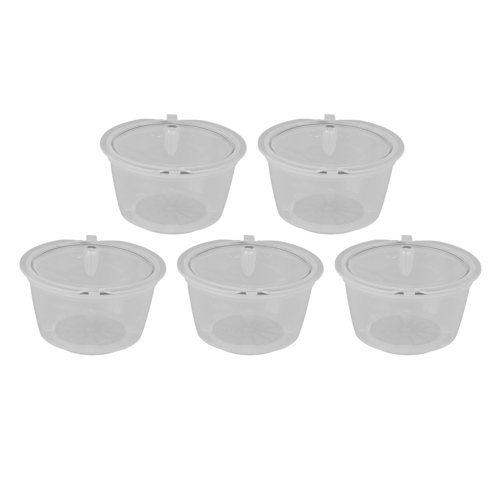 5Pcs 50ml Coffee Capsule Reusable Coffee Filter Cup with Spoon for DOLCE GUSTO Coffee MachineTransparent - Image 2