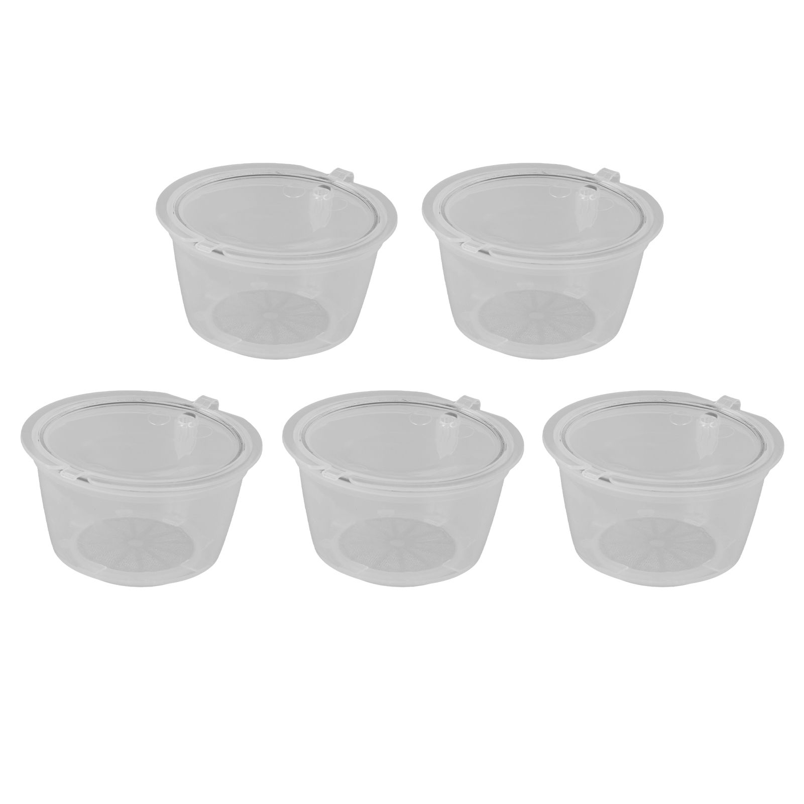 5Pcs 50ml Coffee Capsule Reusable Coffee Filter Cup with Spoon for DOLCE GUSTO Coffee MachineTransparent - Image 3