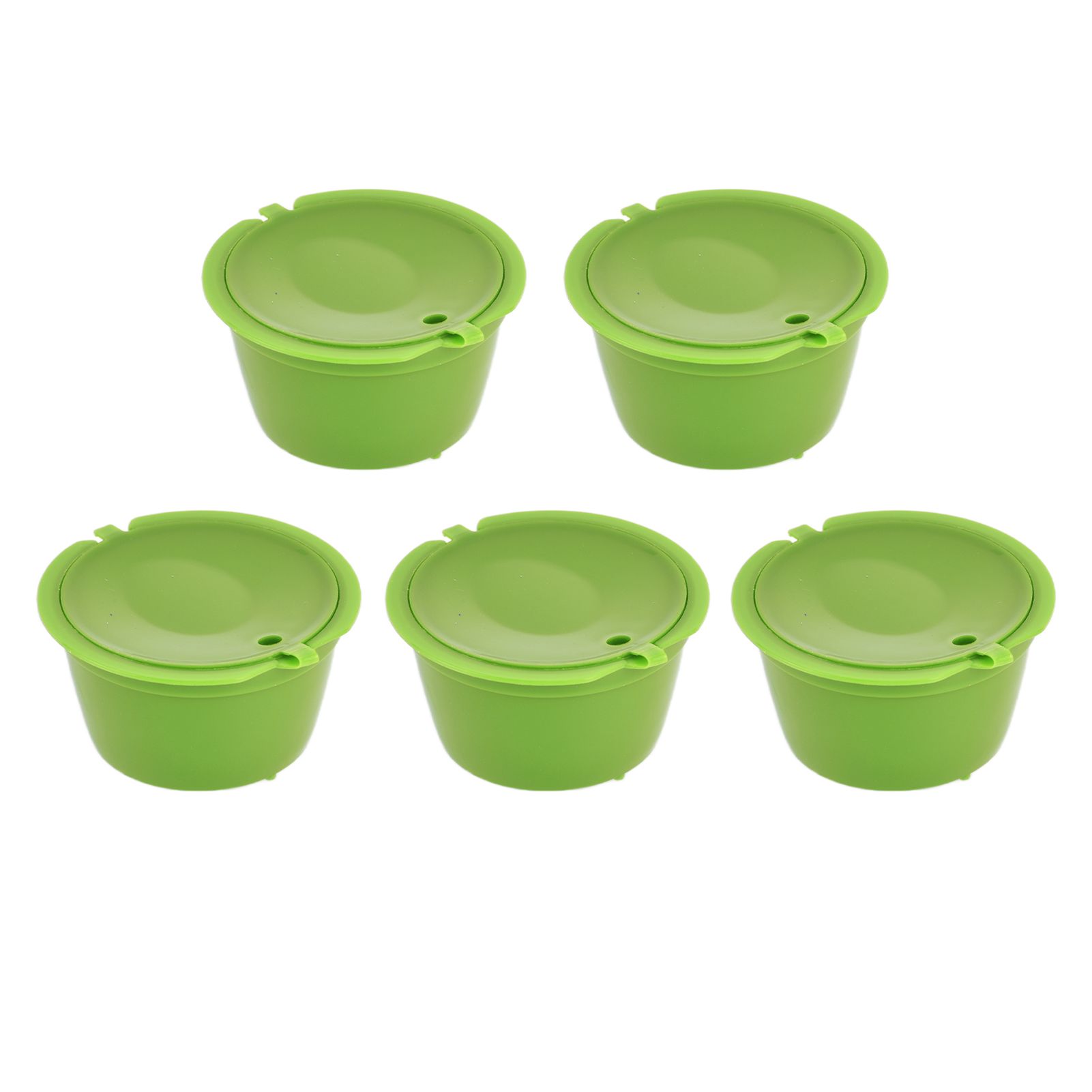 5Pcs 50ml Coffee Capsule Reusable Coffee Filter Cup with Spoon for DOLCE GUSTO Coffee MachineGrass Green - Image 3