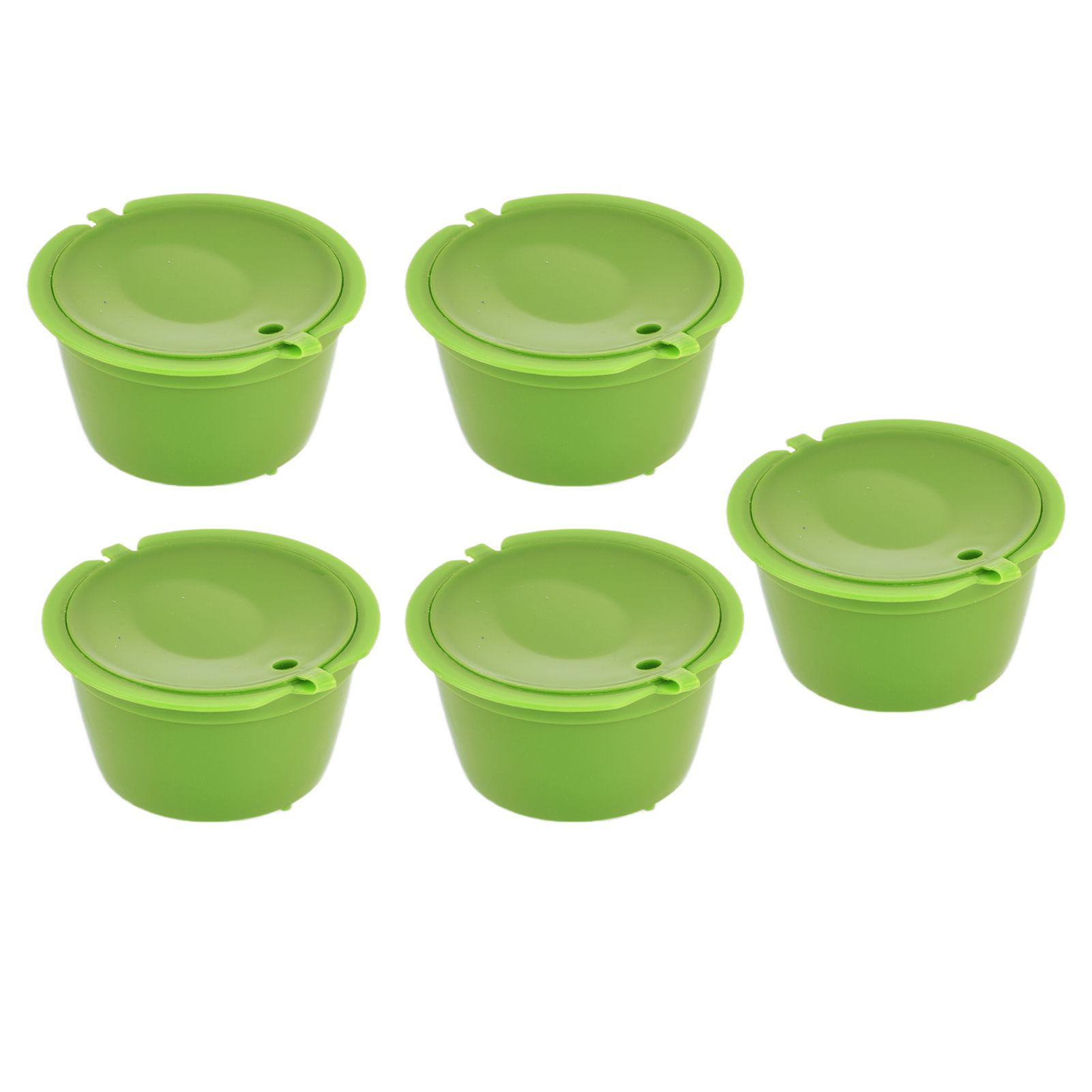 5Pcs 50ml Coffee Capsule Reusable Coffee Filter Cup with Spoon for DOLCE GUSTO Coffee MachineGrass Green - Image 4