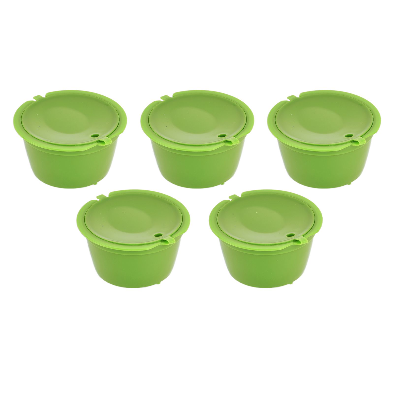 5Pcs 50ml Coffee Capsule Reusable Coffee Filter Cup with Spoon for DOLCE GUSTO Coffee MachineGrass Green - Image 5