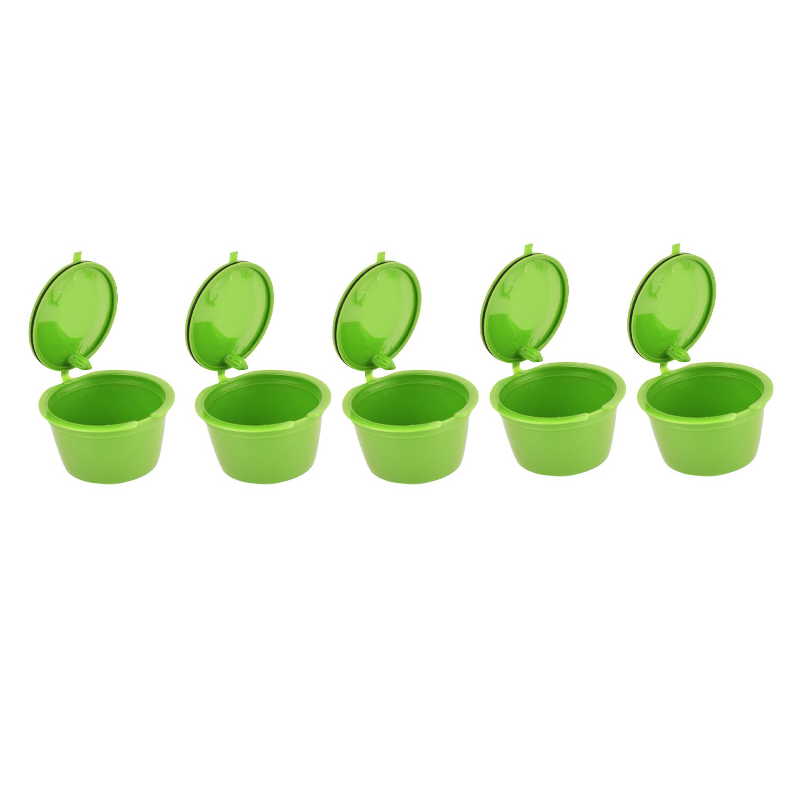 5Pcs 50ml Coffee Capsule Reusable Coffee Filter Cup with Spoon for DOLCE GUSTO Coffee MachineGrass Green - Image 6