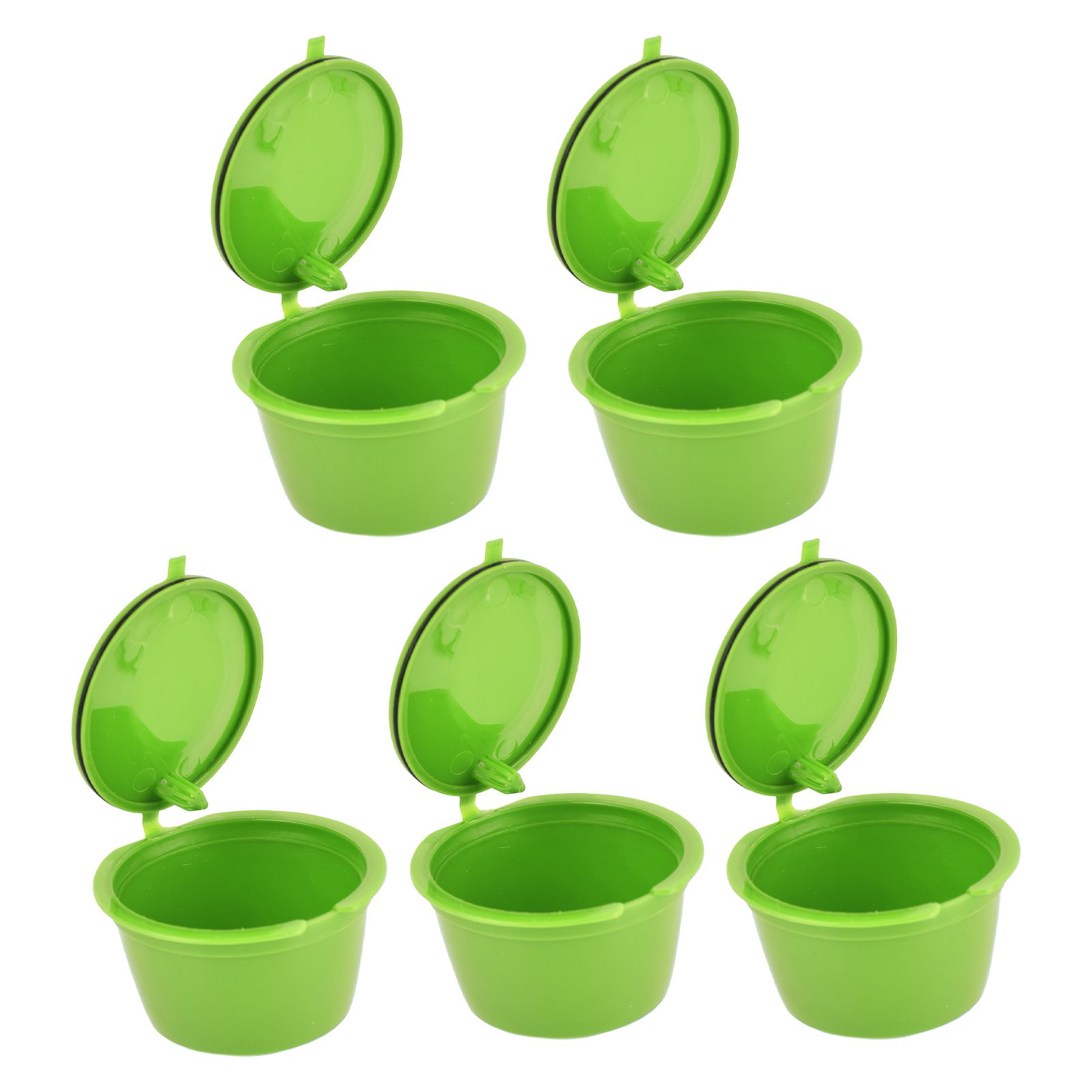 5Pcs 50ml Coffee Capsule Reusable Coffee Filter Cup with Spoon for DOLCE GUSTO Coffee MachineGrass Green - Image 8