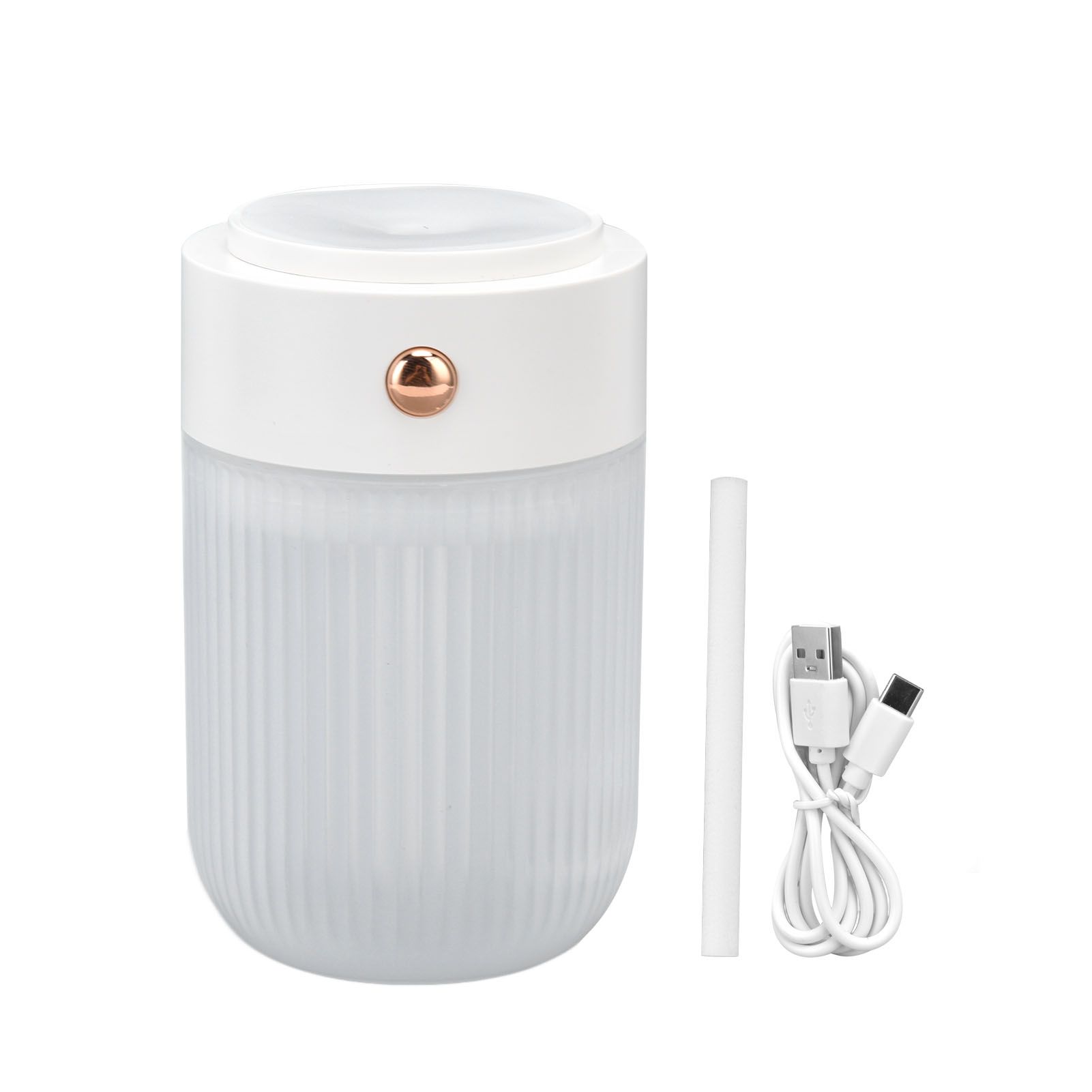 250ml Mini Air Humidifier USB Powered Colorful Lamp Humidifier for Car Office Living RoomWhite - Image 1