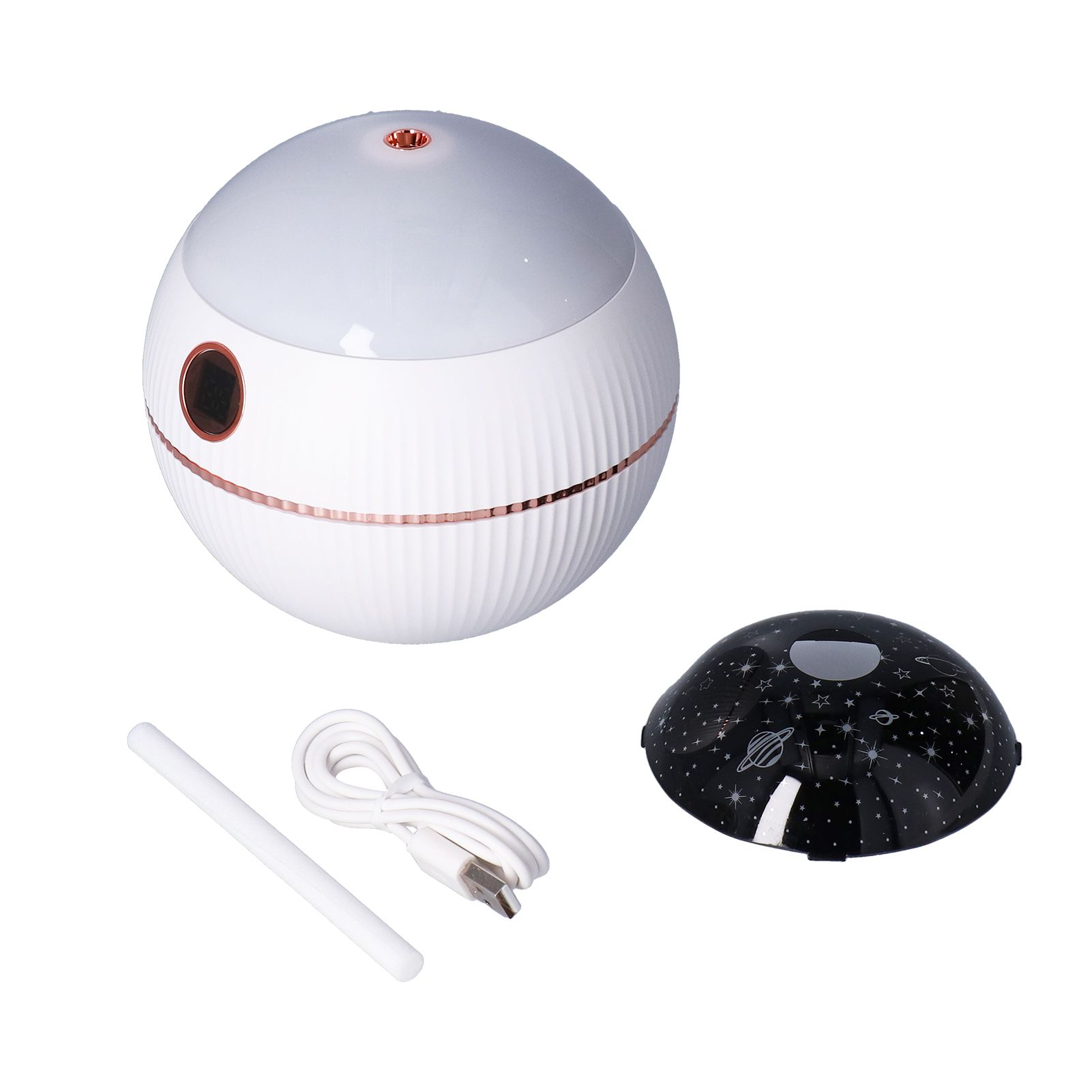 550ML Spherical Humidifier Mini Portable Star Projection Humidifier for Home Bedroom USB ChargingWhite - Image 2