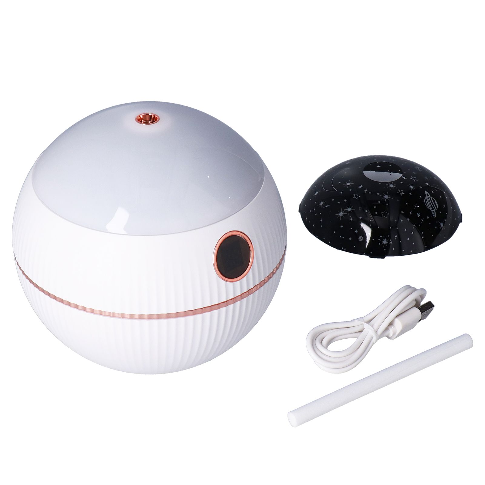 550ML Spherical Humidifier Mini Portable Star Projection Humidifier for Home Bedroom USB ChargingWhite - Image 3