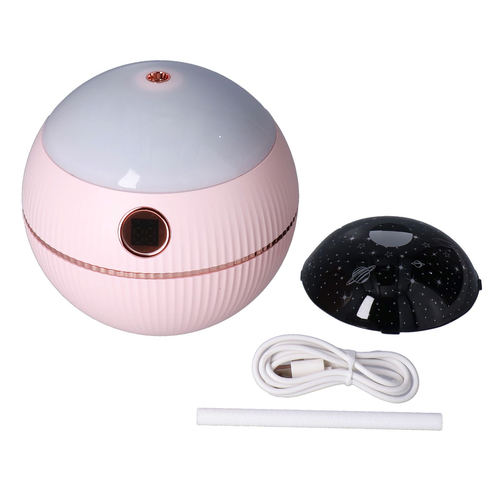 550ML Spherical Humidifier Mini Portable Star Projection Humidifier for Home Bedroom USB ChargingPink - Image 1