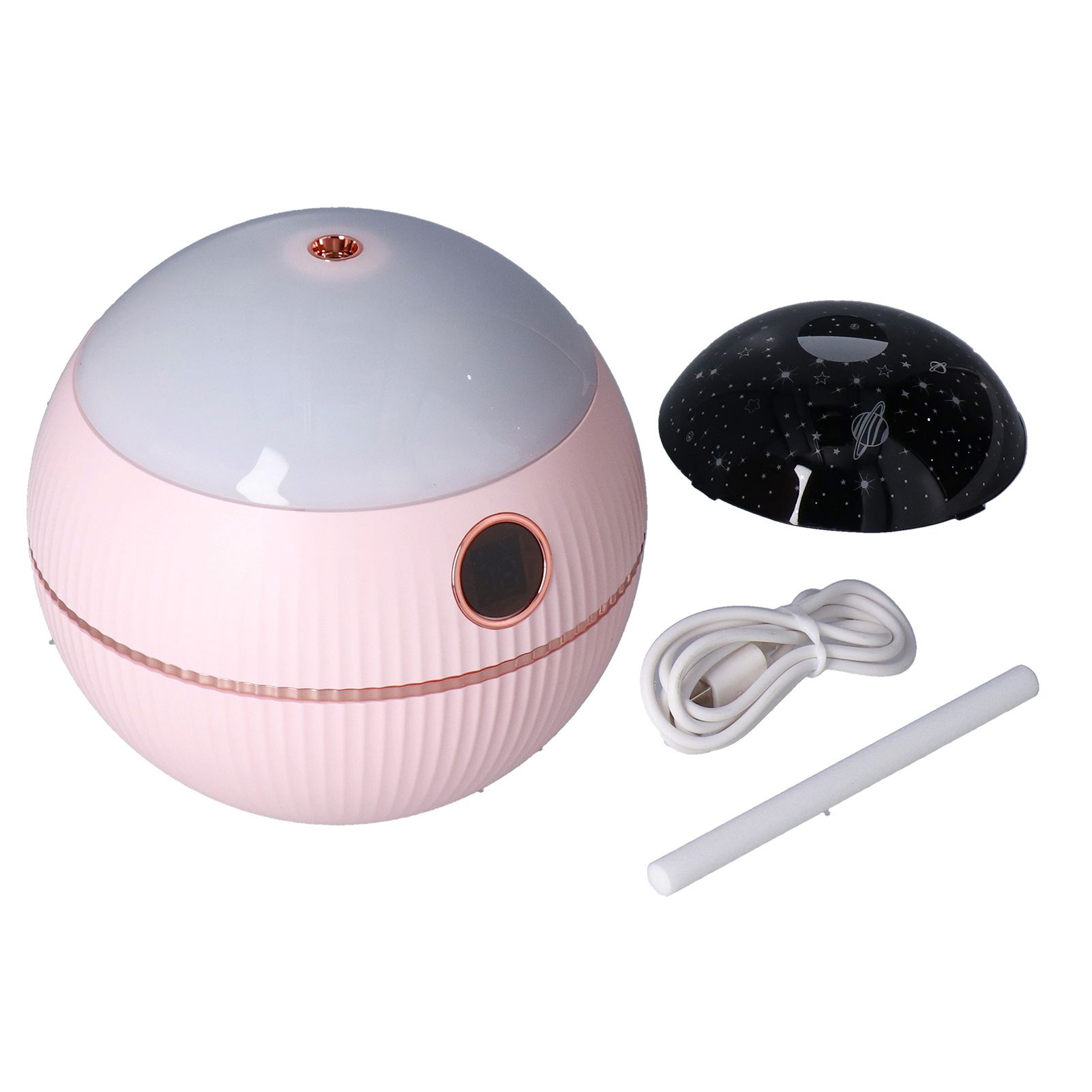 550ML Spherical Humidifier Mini Portable Star Projection Humidifier for Home Bedroom USB ChargingPink - Image 3