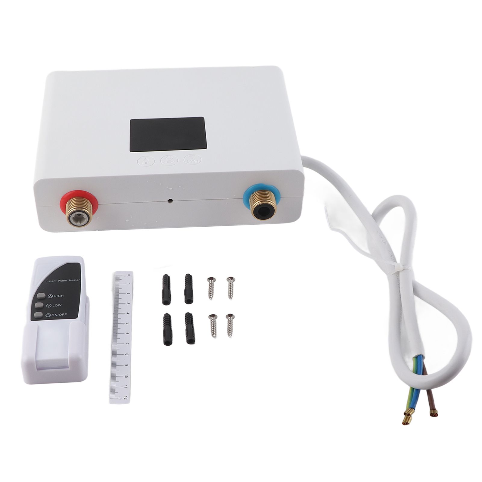 5500W Tankless Instant Electric Water Heater with Touch Panel Remote Control for Kitchen Bathroom 30‑55℃ 220VWhite - Image 7