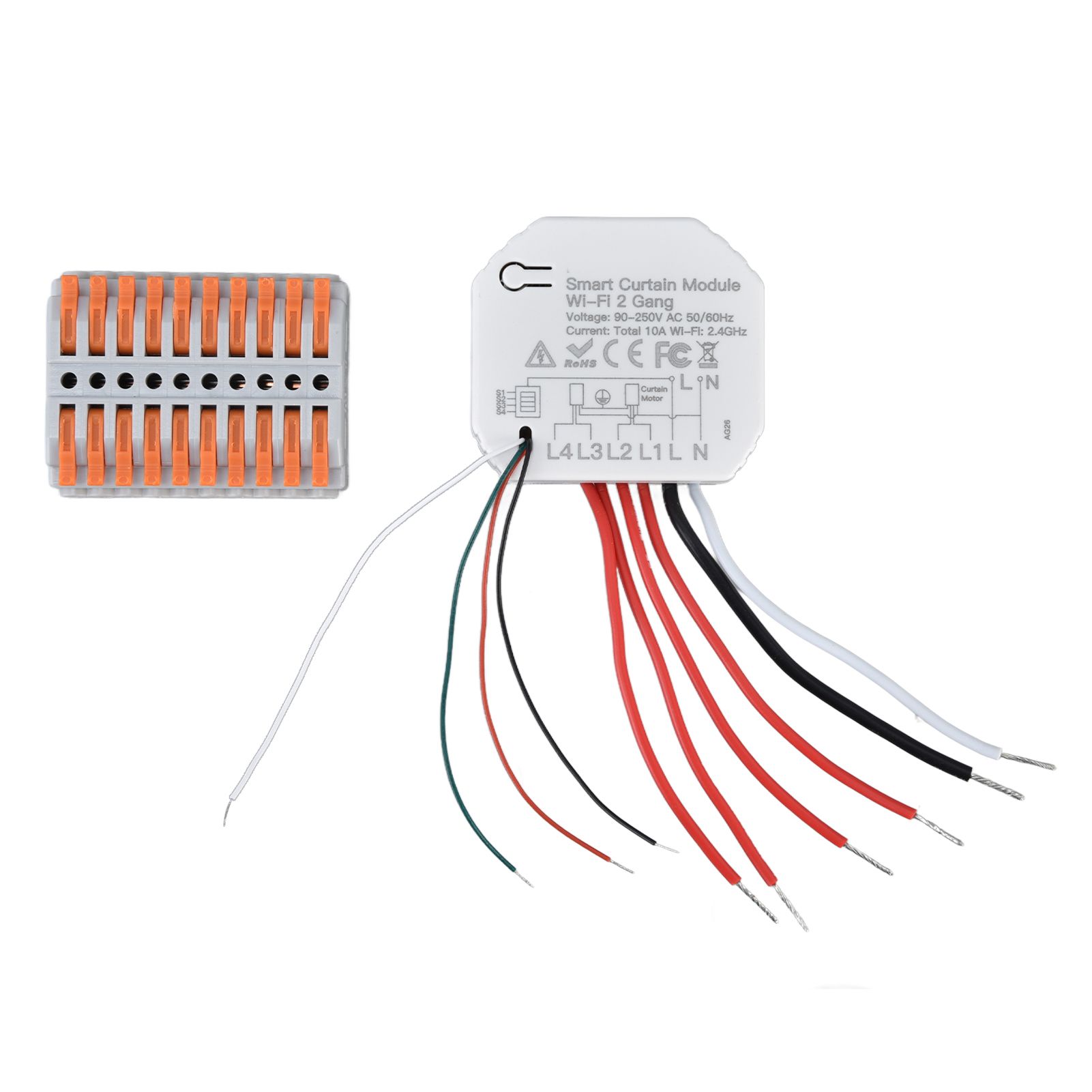 Smart Curtain Switch Module 2 Way Wifi Curtain Opener Module APP Remote Control Timing for Intelligent Appliance 90‑250V - Image 1