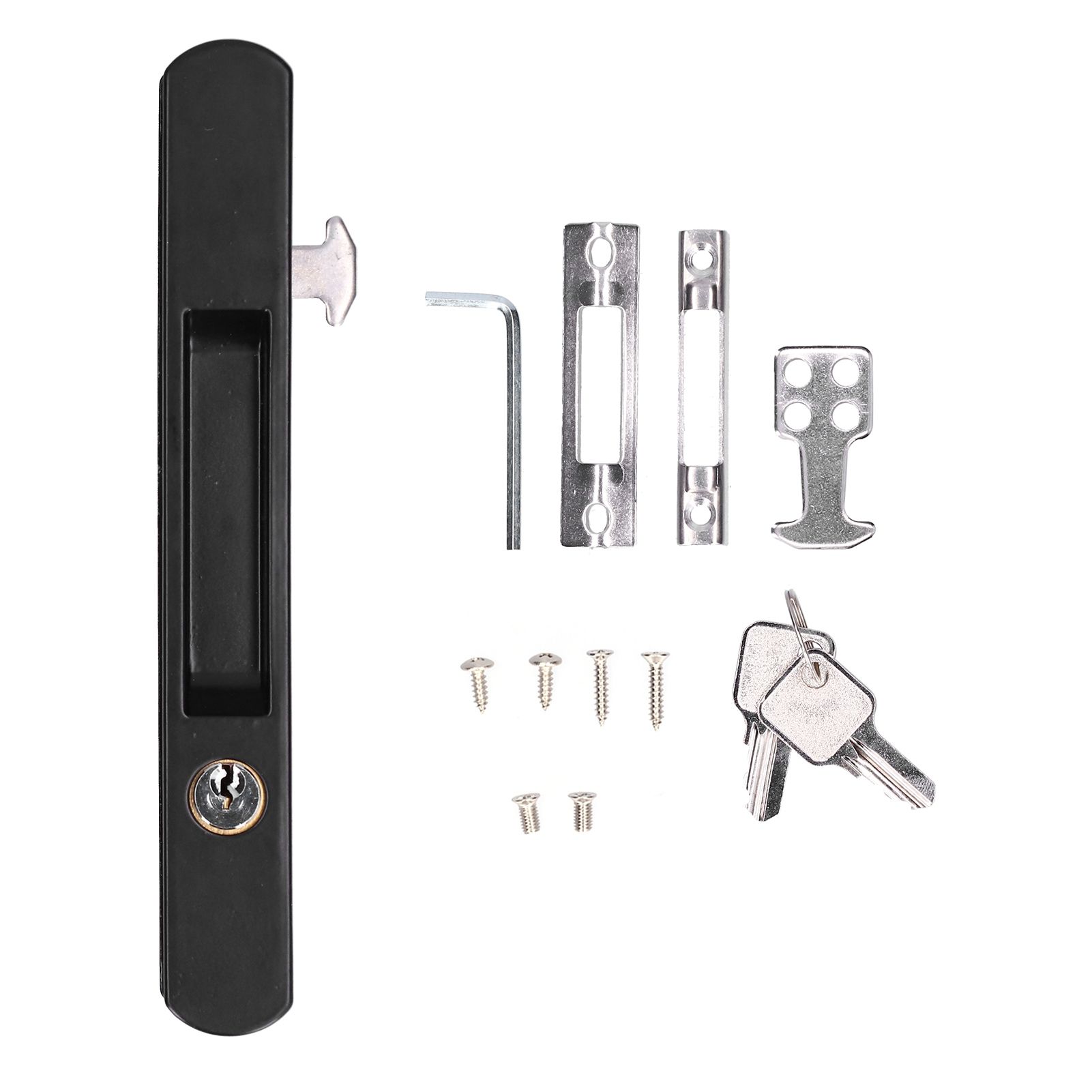 Sliding Door Lock Black Copper Zinc Alloy Lock Furniture Hardware for Balcony Door - Image 1