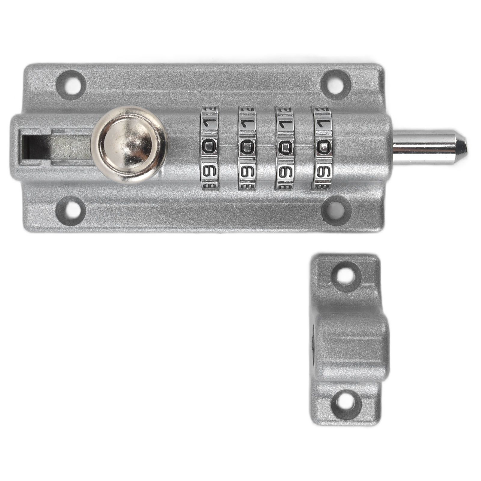 Combination Locking Bolt Safe Password Durable Rust Resistant Coating 4 Digit Lock Bolt for Pool Gate Fence FarmSilver - Image 2