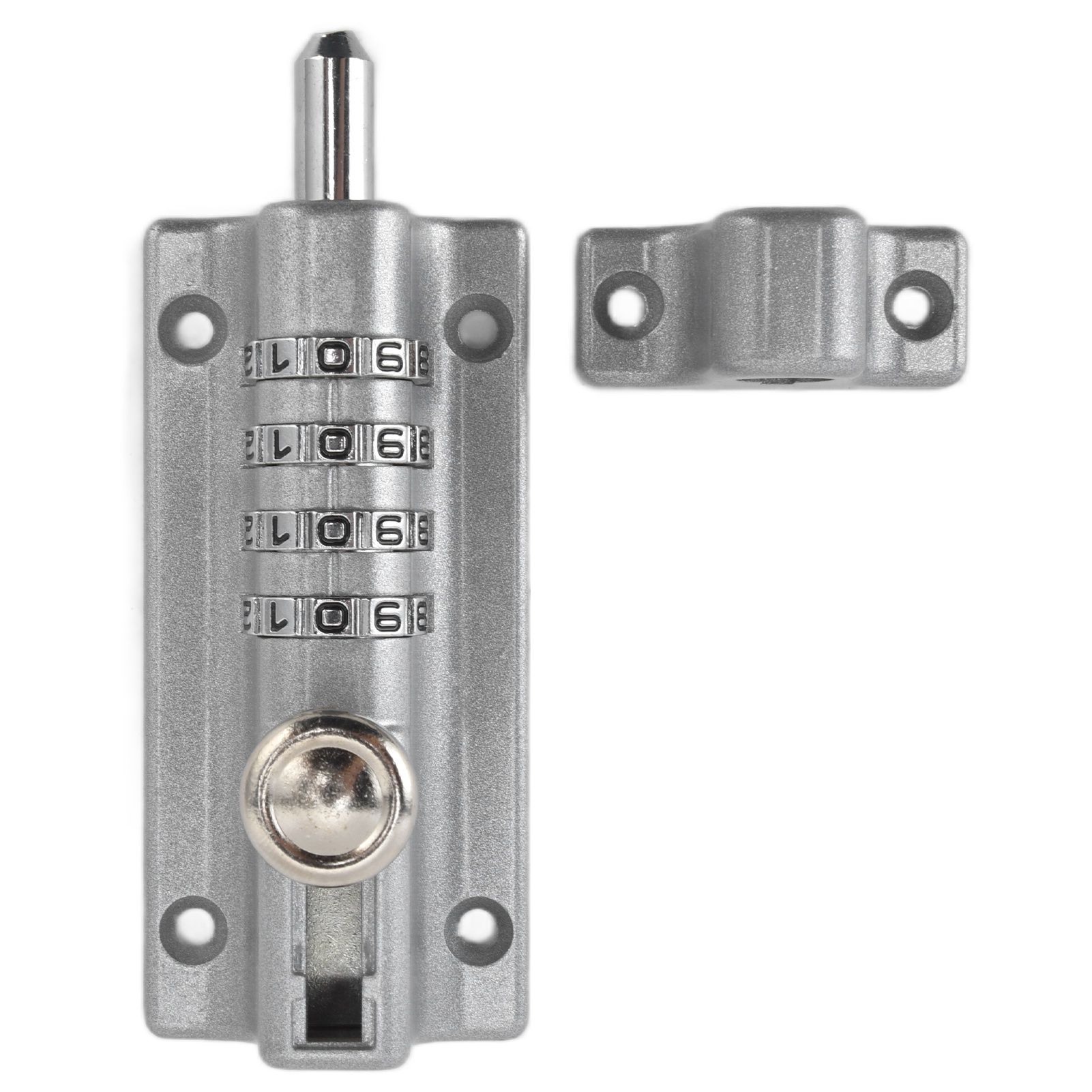 Combination Locking Bolt Safe Password Durable Rust Resistant Coating 4 Digit Lock Bolt for Pool Gate Fence FarmSilver - Image 3