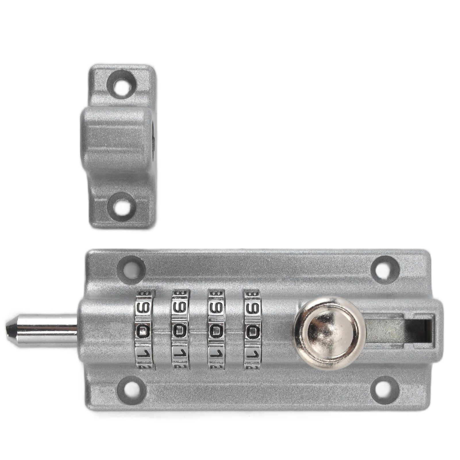 Combination Locking Bolt Safe Password Durable Rust Resistant Coating 4 Digit Lock Bolt for Pool Gate Fence FarmSilver - Image 4