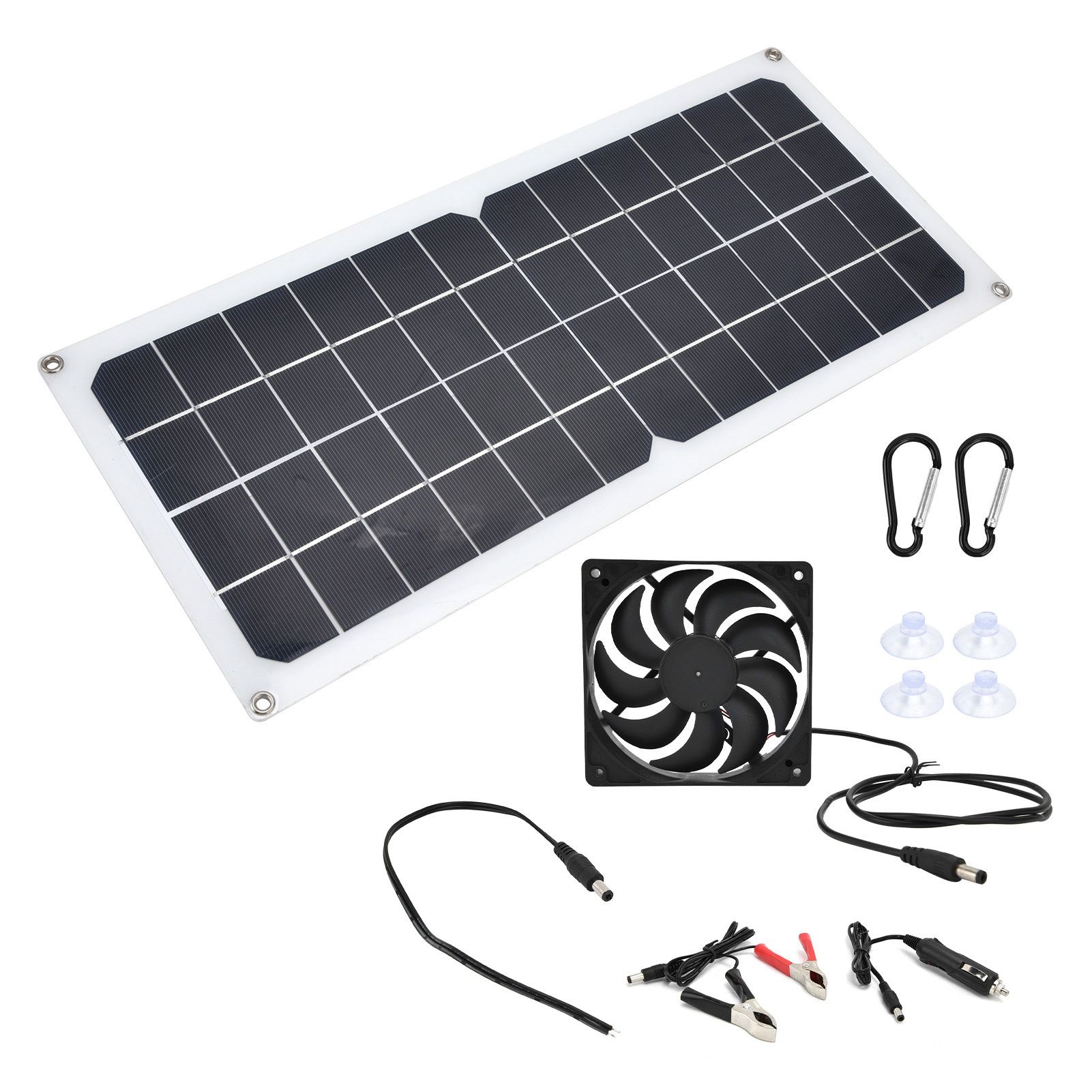 10W Photovoltaic Solar Panel with Fan Kit Dual Female USB Ports for Cars Boats Airplanes Satellites - Image 2