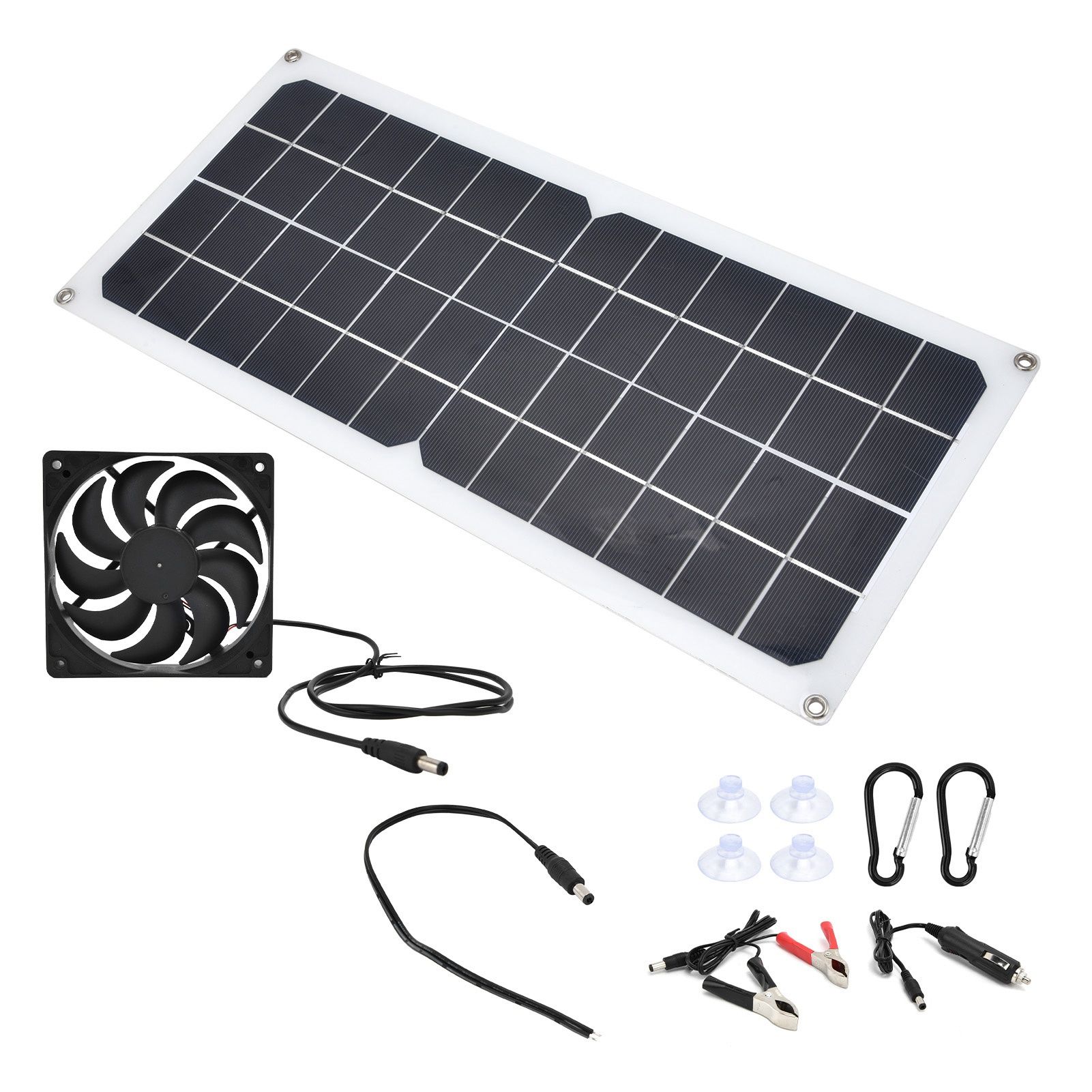 10W Photovoltaic Solar Panel with Fan Kit Dual Female USB Ports for Cars Boats Airplanes Satellites - Image 3