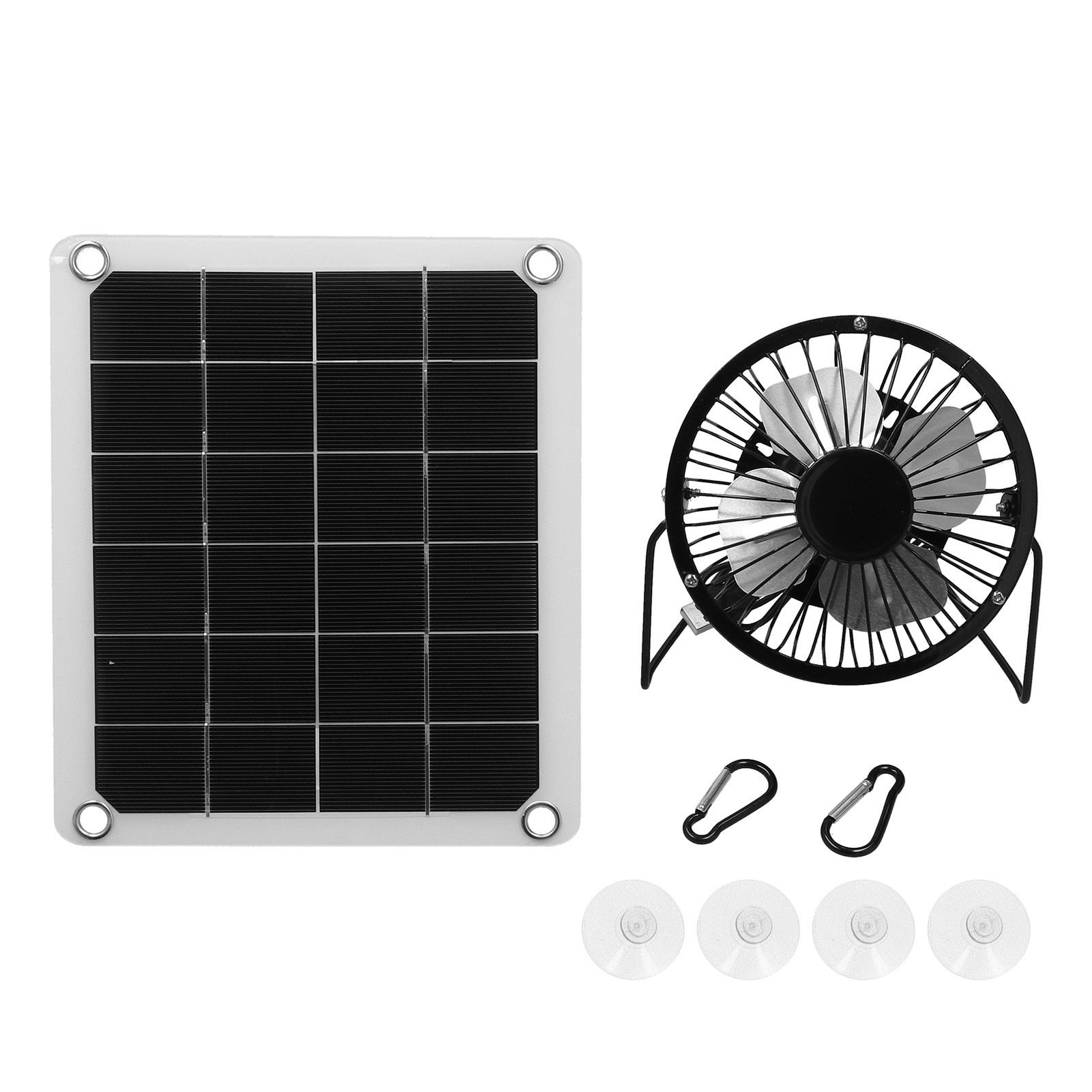 10W Photovoltaic Solar Panel Charger Kit with Fan Dual USB Female Ports for Outdoor Chicken House Farm - Image 1