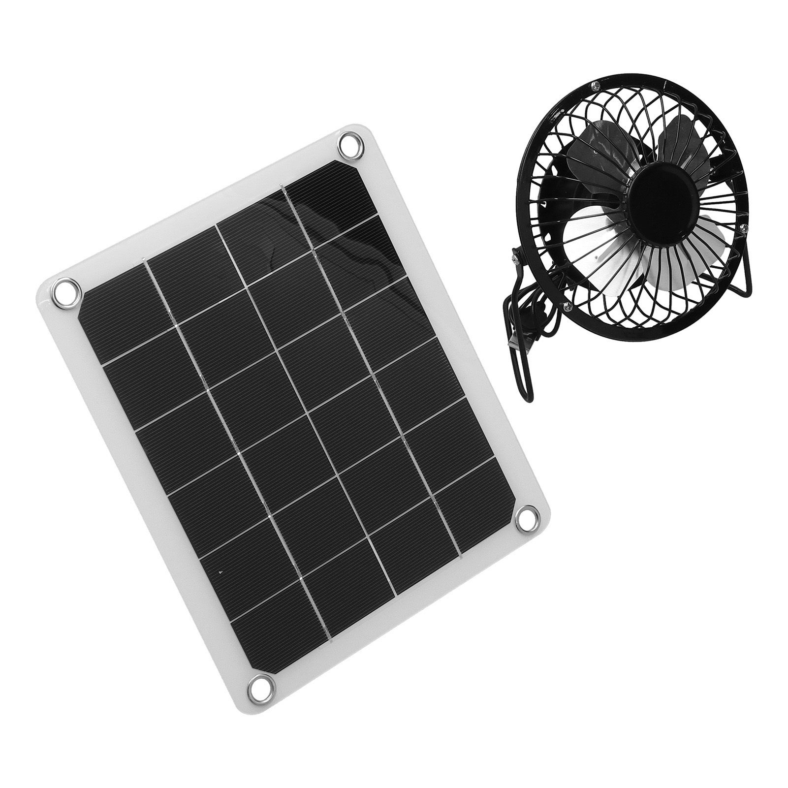 10W Photovoltaic Solar Panel Charger Kit with Fan Dual USB Female Ports for Outdoor Chicken House Farm - Image 2