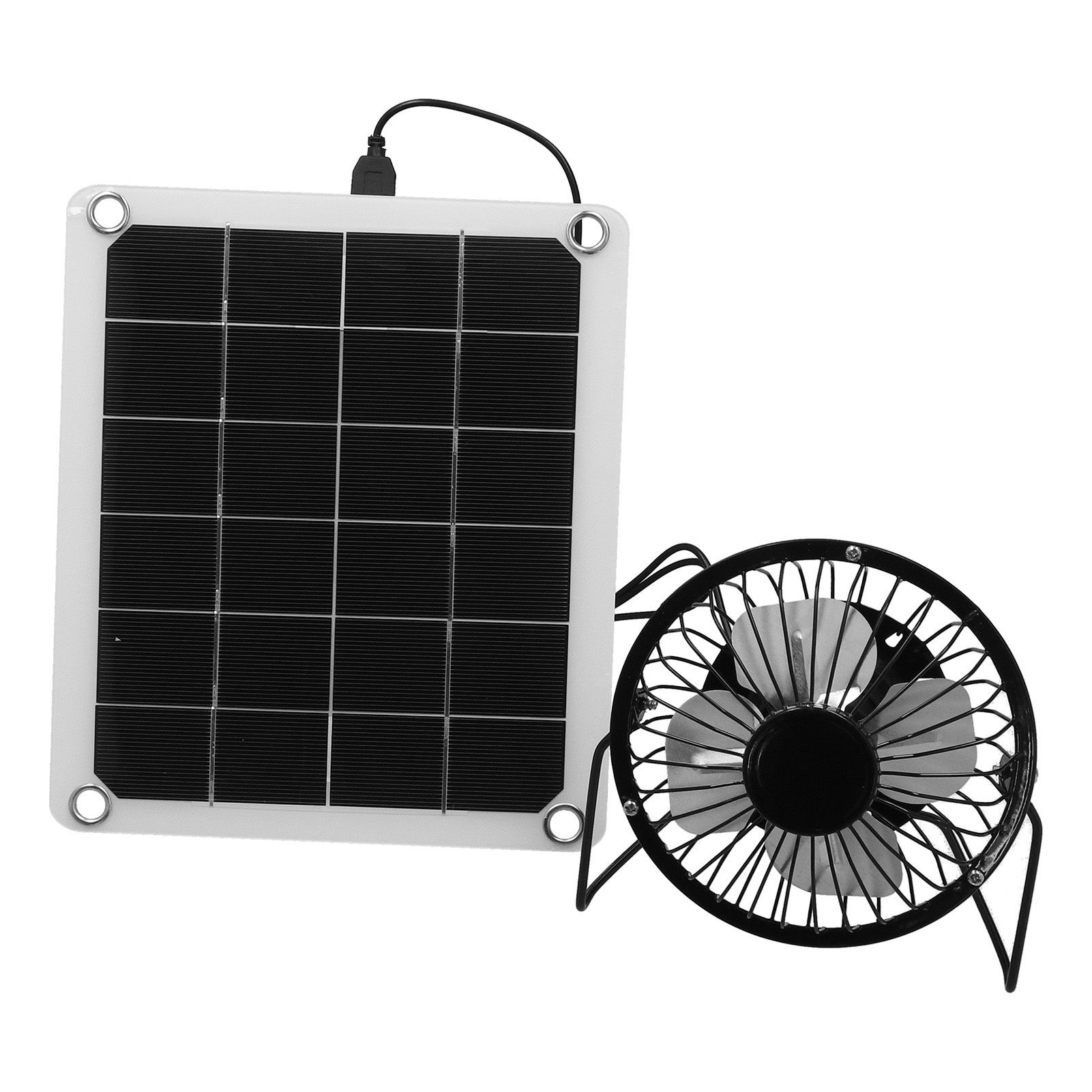 10W Photovoltaic Solar Panel Charger Kit with Fan Dual USB Female Ports for Outdoor Chicken House Farm - Image 4