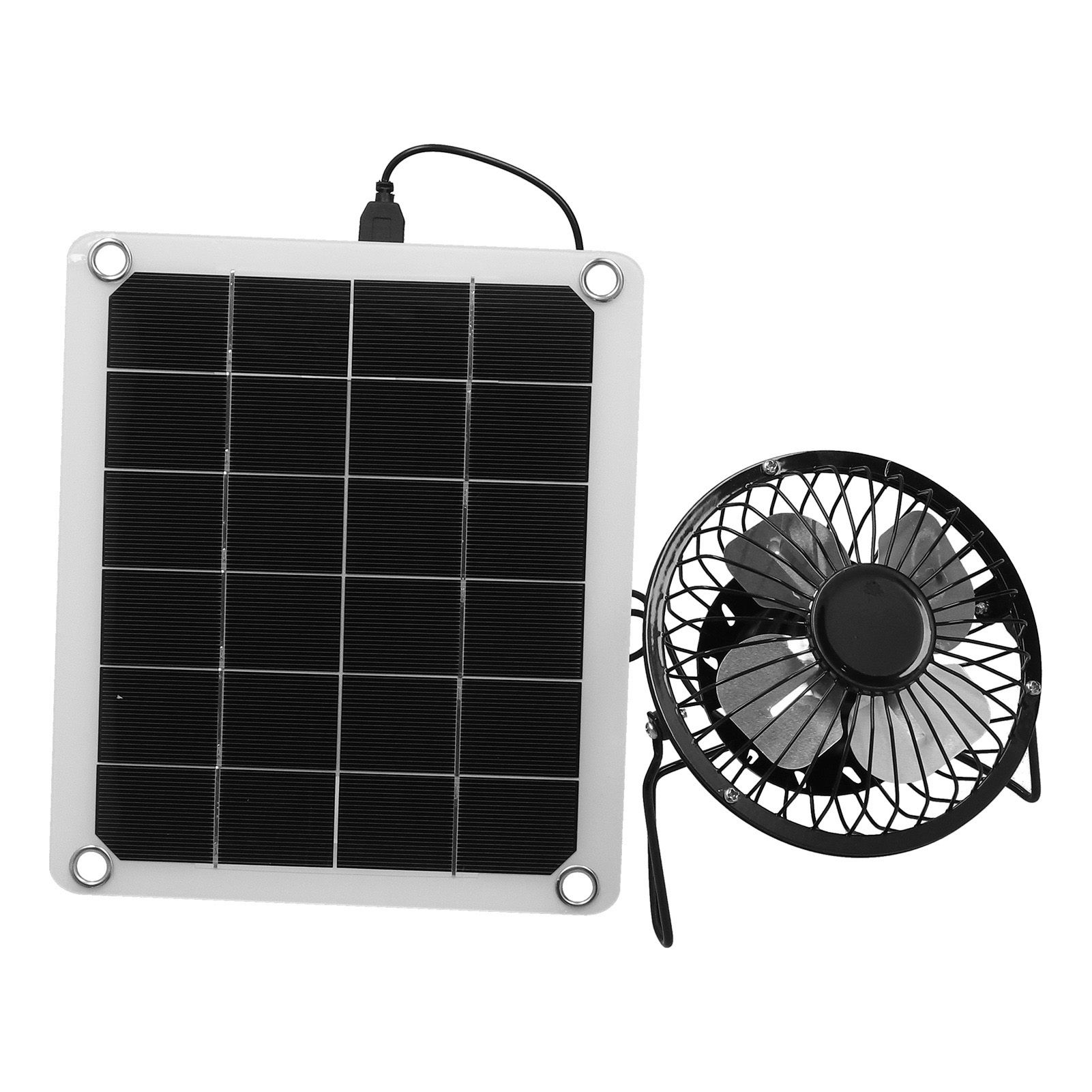 10W Photovoltaic Solar Panel Charger Kit with Fan Dual USB Female Ports for Outdoor Chicken House Farm - Image 5