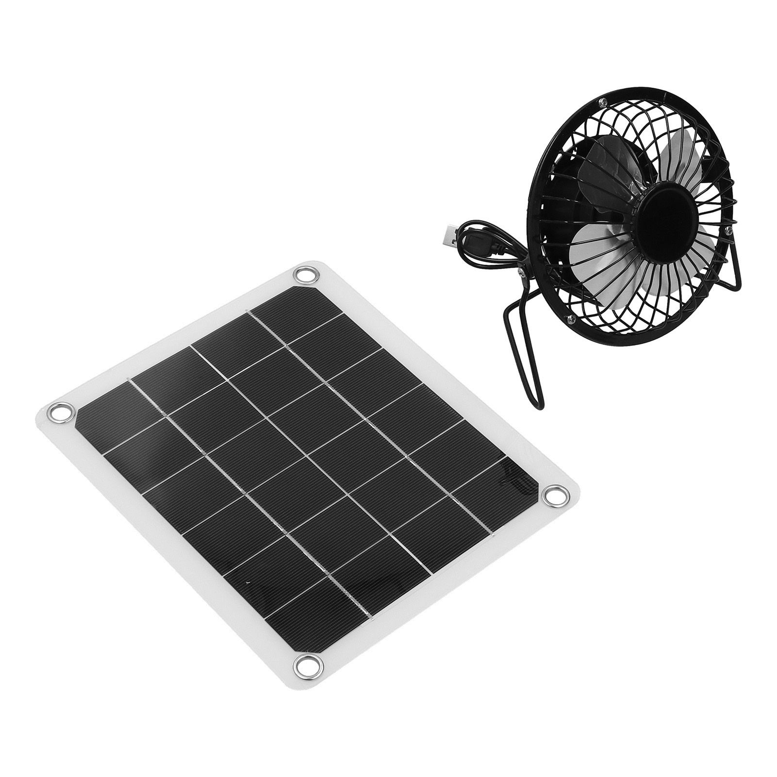 10W Photovoltaic Solar Panel Charger Kit with Fan Dual USB Female Ports for Outdoor Chicken House Farm - Image 6
