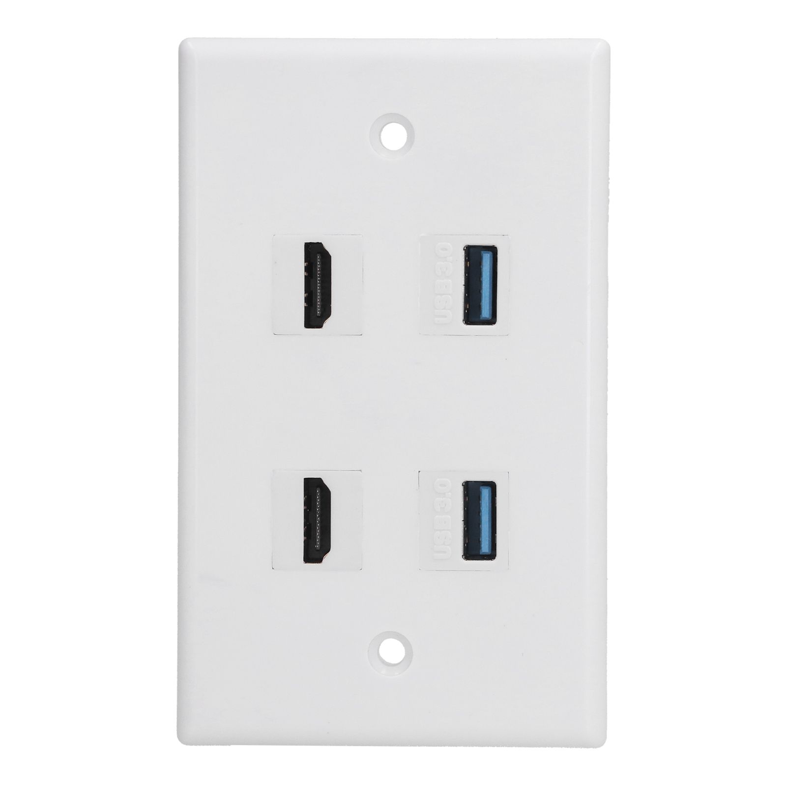 2 HD Multimedia Interface+2 USB3.0 Ports Panel Weld Free Audio Video Wall Outlet Plate Accessory - Image 1