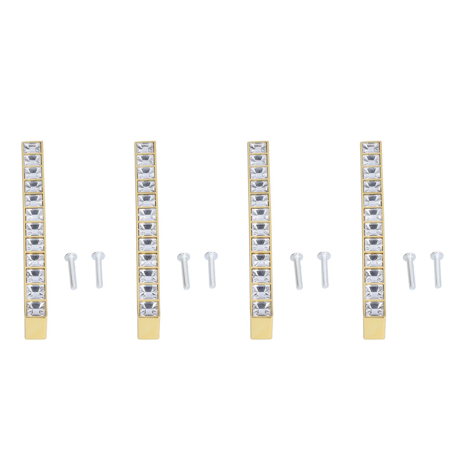 4Pcs/set Crystal Handle Modern Cabinet Door Diamonds Double Hole Pitch 128mm Drawer Knob - Image 1
