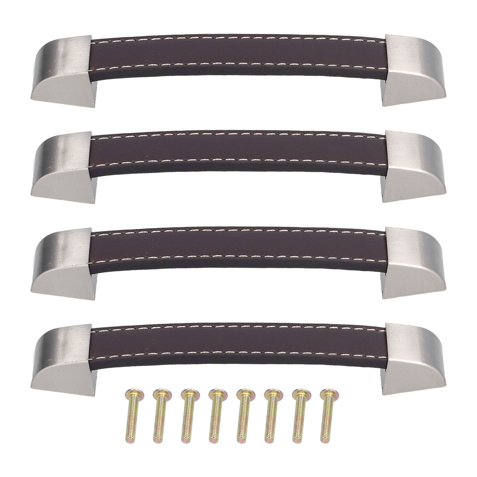 4 Set Furniture Handle Brown Rectangular Drawer Pull for Cabinet Side Doors Luggage - Image 1