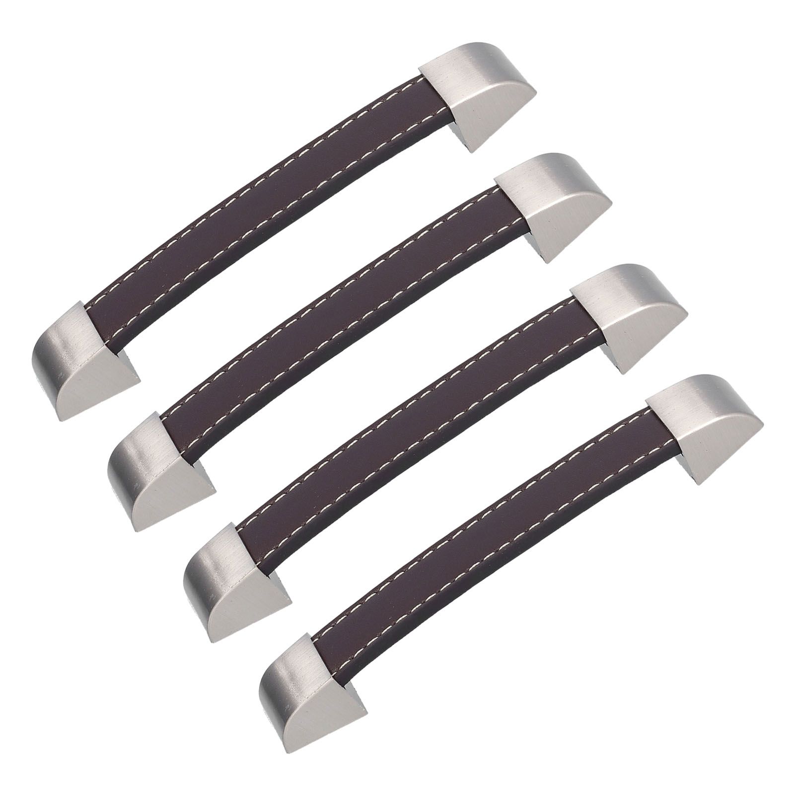 4 Set Furniture Handle Brown Rectangular Drawer Pull for Cabinet Side Doors Luggage - Image 2