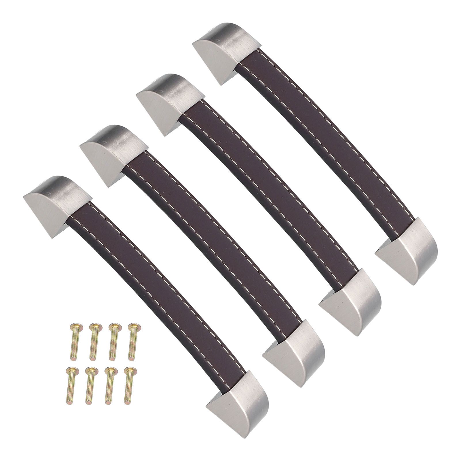 4 Set Furniture Handle Brown Rectangular Drawer Pull for Cabinet Side Doors Luggage - Image 4