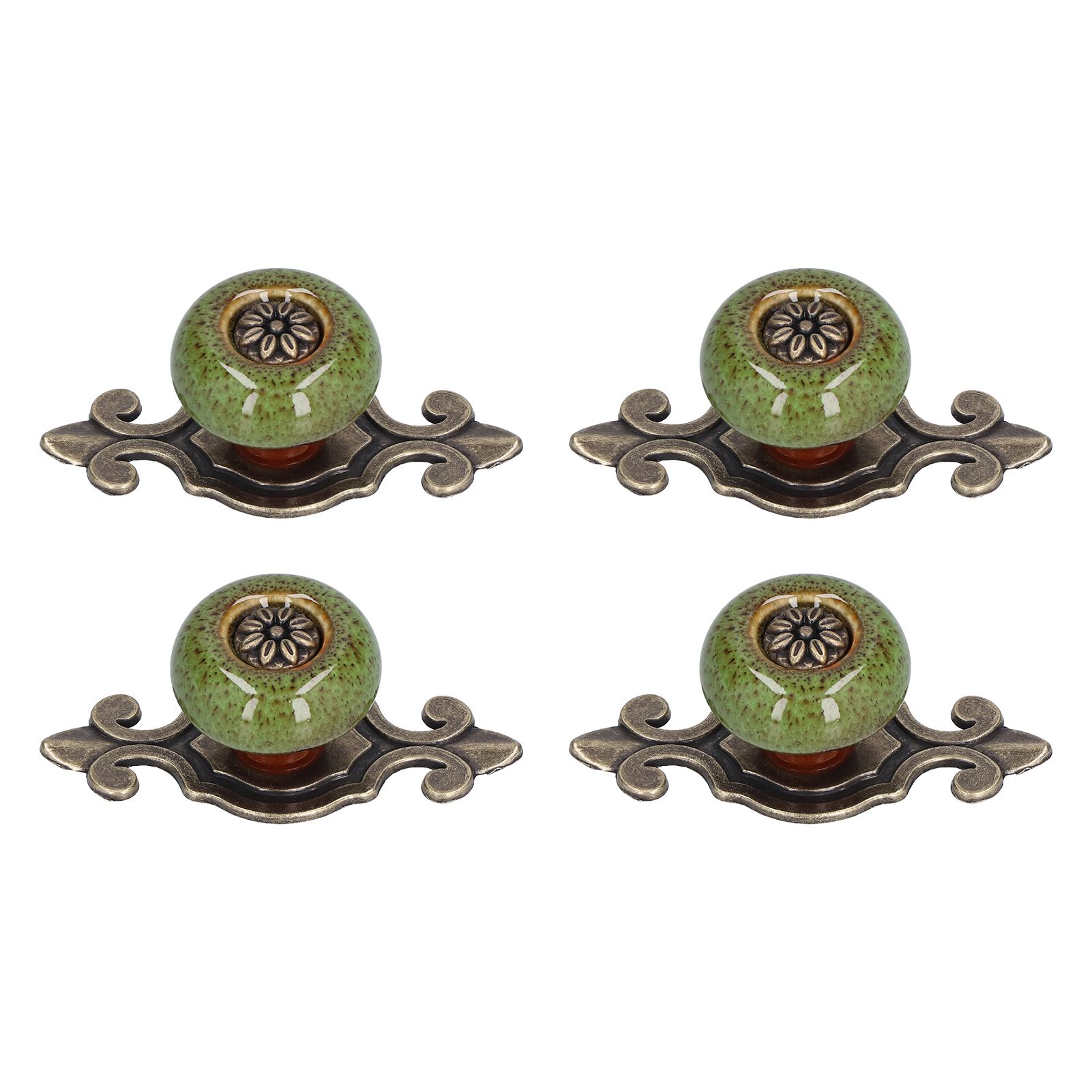 4 Sets Furniture Handle Zinc Alloy Cabinet Door Drawer Handle Exquisite Furniture AccessoriesGreen - Image 1