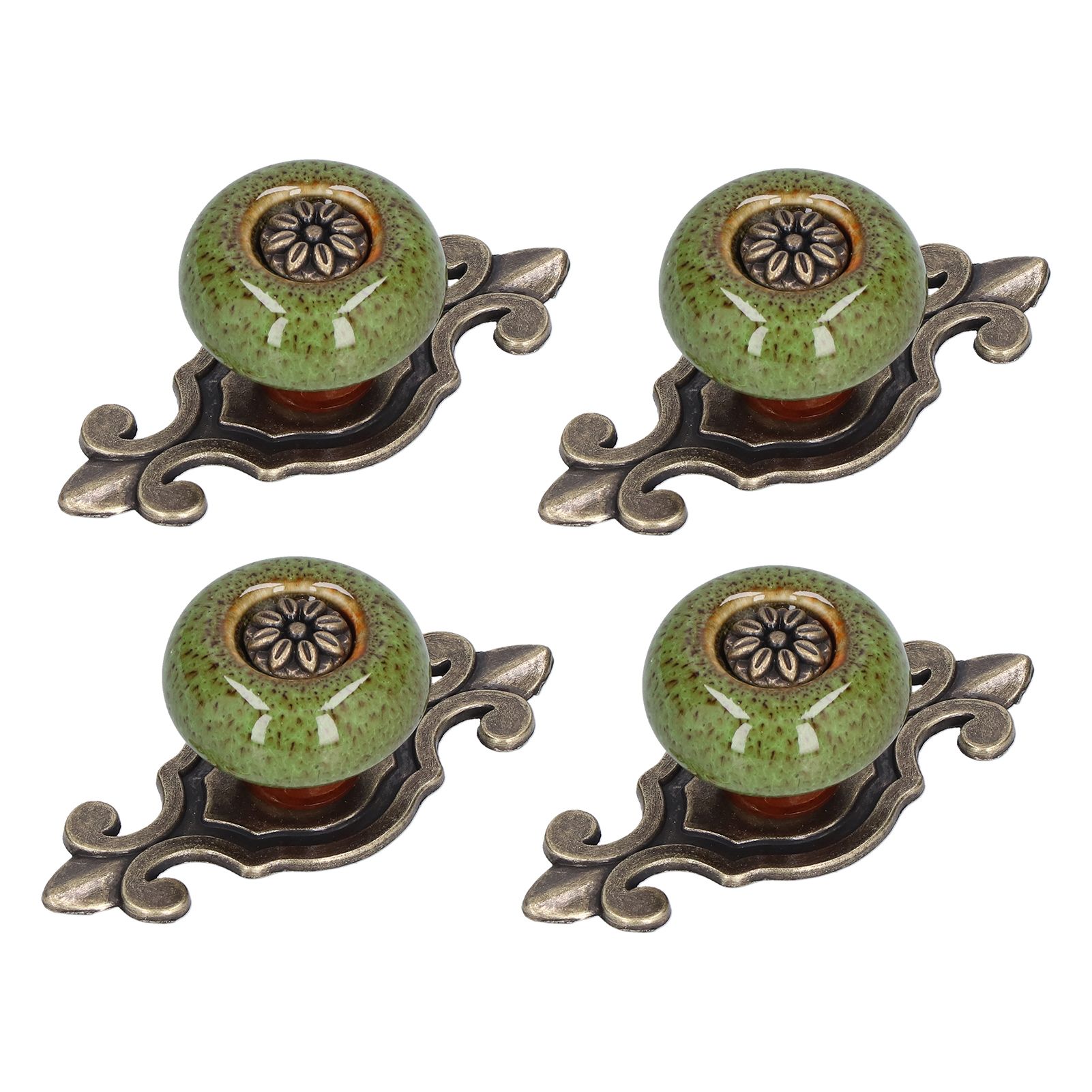 4 Sets Furniture Handle Zinc Alloy Cabinet Door Drawer Handle Exquisite Furniture AccessoriesGreen - Image 2