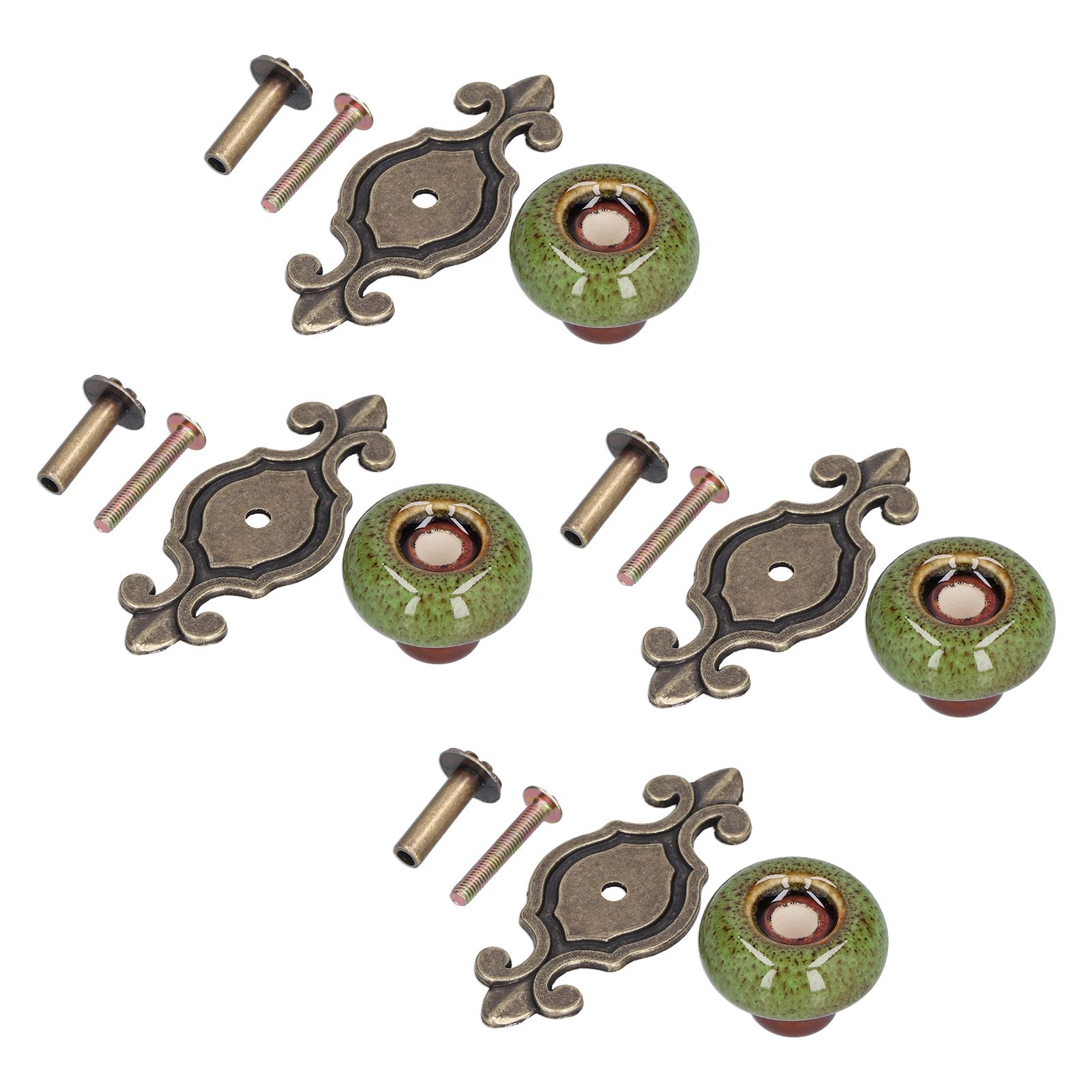 4 Sets Furniture Handle Zinc Alloy Cabinet Door Drawer Handle Exquisite Furniture AccessoriesGreen - Image 5