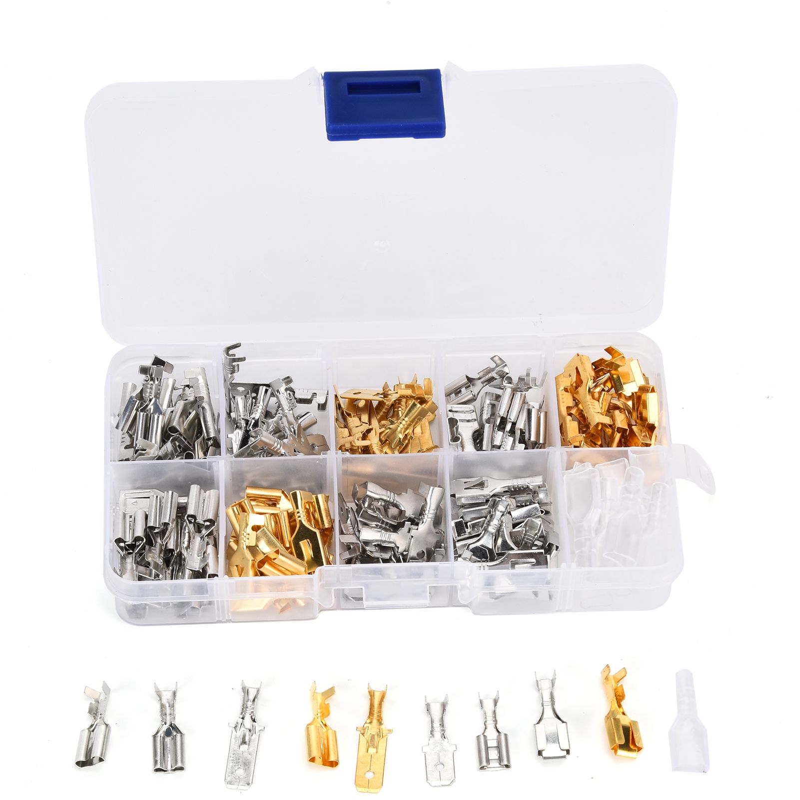 150Pcs Wire Terminals Brass Oxidation Resistance Corrosion Resistance High Conductivity Wire Crimp Terminal Block - Image 1