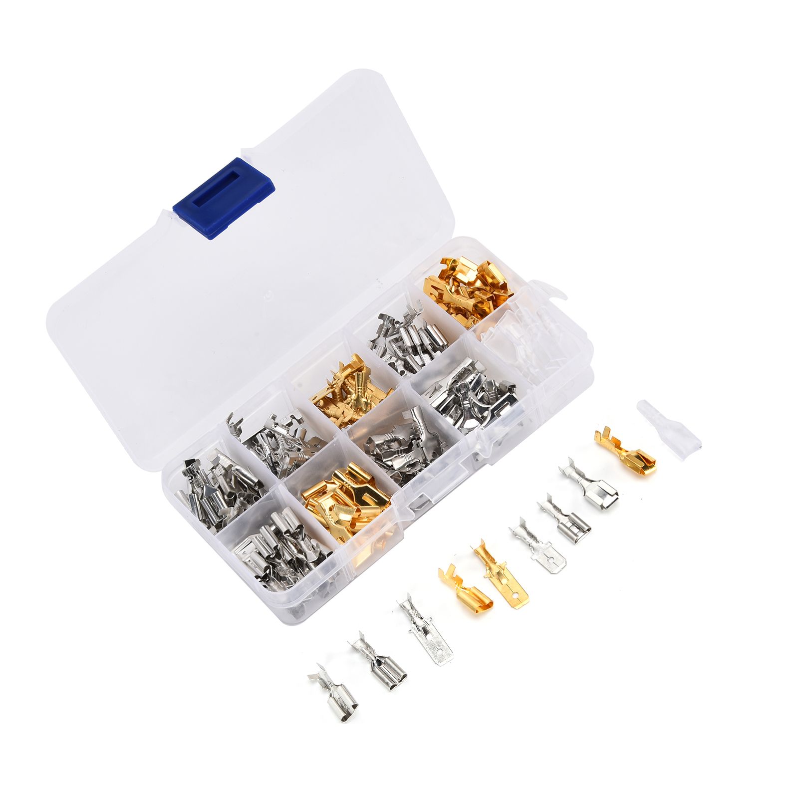 150Pcs Wire Terminals Brass Oxidation Resistance Corrosion Resistance High Conductivity Wire Crimp Terminal Block - Image 2
