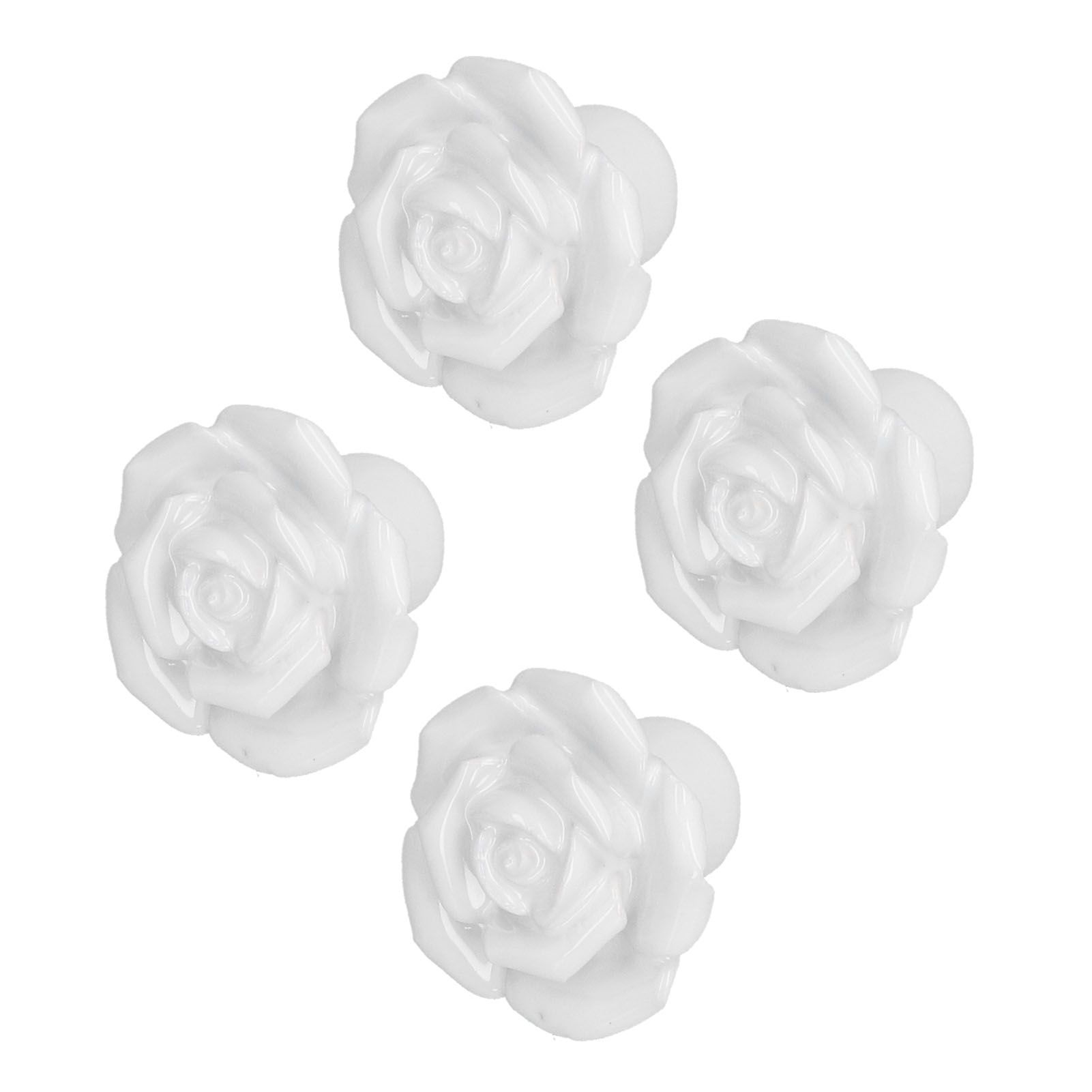 4 Set Rose Shaped Handle Modern Ceramic Cabinet Knob for Home Living Room BedroomWhite - Image 6