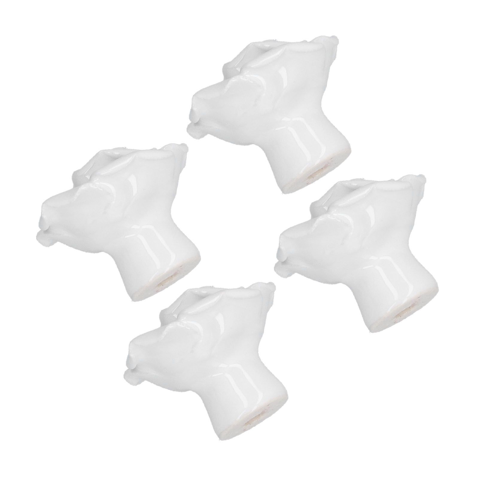 4 Set Rose Shaped Handle Modern Ceramic Cabinet Knob for Home Living Room BedroomWhite - Image 7