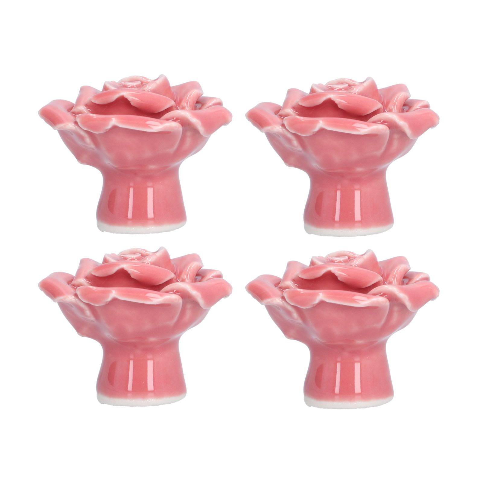 4 Set Rose Shaped Handle Modern Ceramic Cabinet Knob for Home Living Room BedroomPink - Image 7